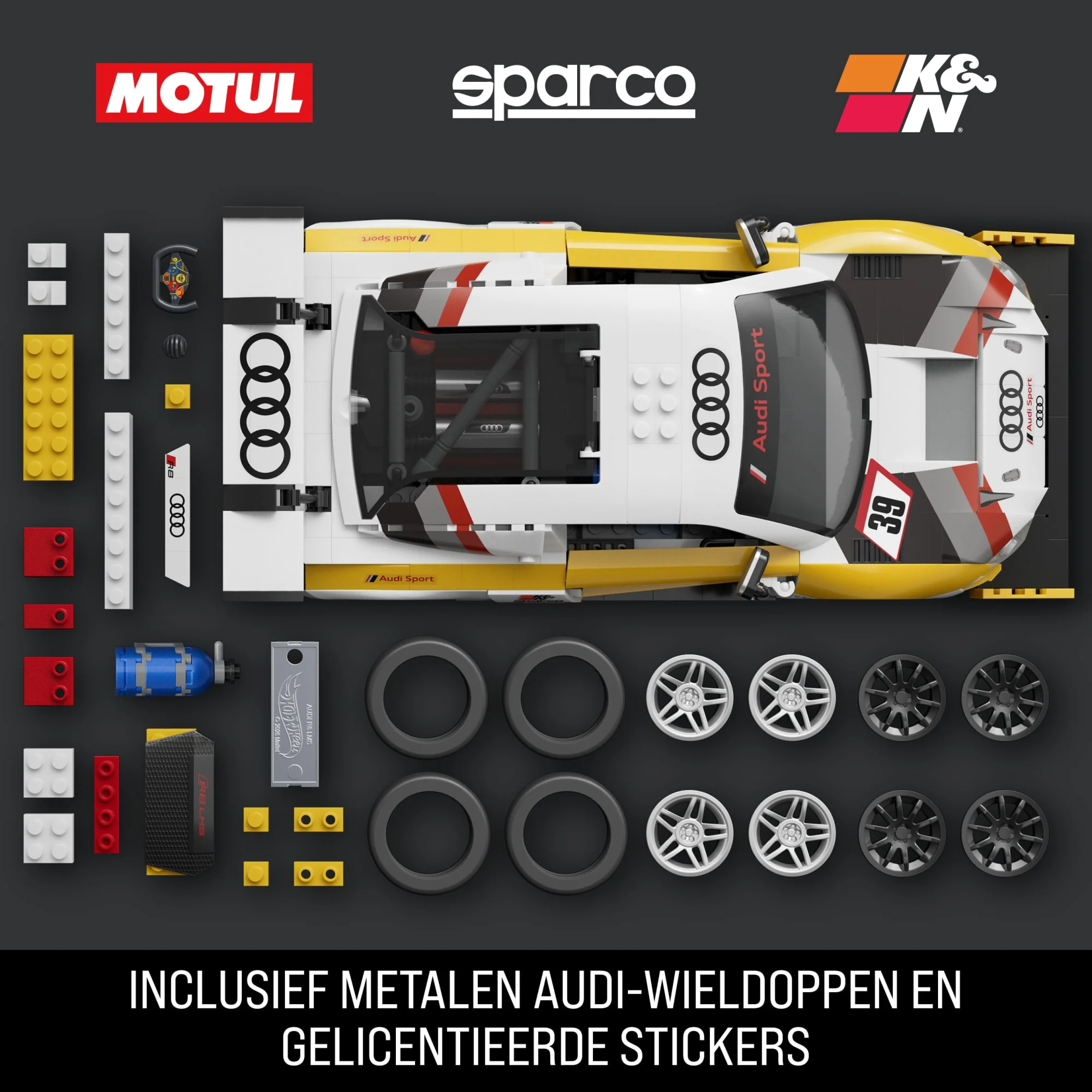 Mattel Brick Shop Hot Wheels '15 Audi R8 Lms Bouwspeelgoed (820 Onderdelen), Voor Verzamelaars - Image 4