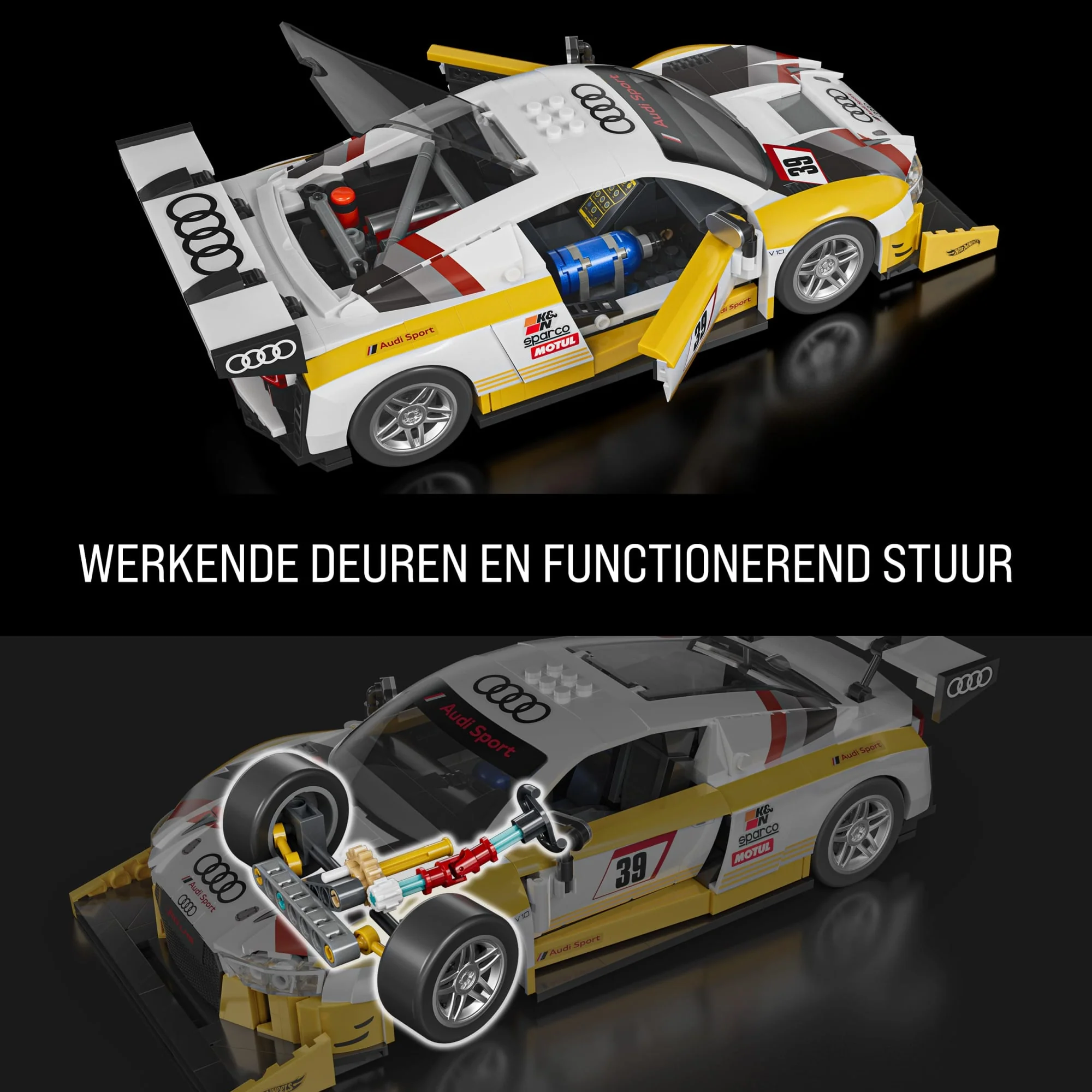 Mattel Brick Shop Hot Wheels '15 Audi R8 Lms Bouwspeelgoed (820 Onderdelen), Voor Verzamelaars - Image 6