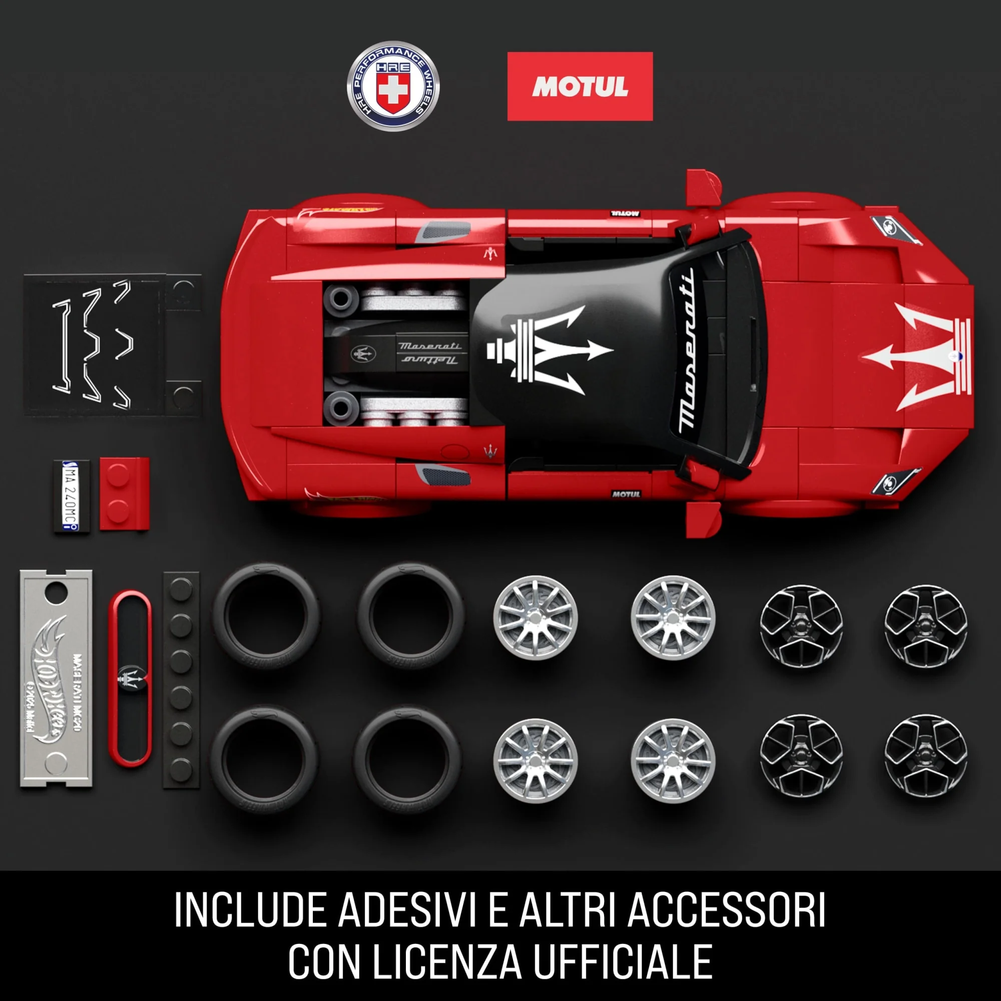 Mattel Brick Shop Hot Wheels Maserati Mc20, Kit Giocattolo Da Costruire (250 Pezzi) Per Collezionisti - Image 4