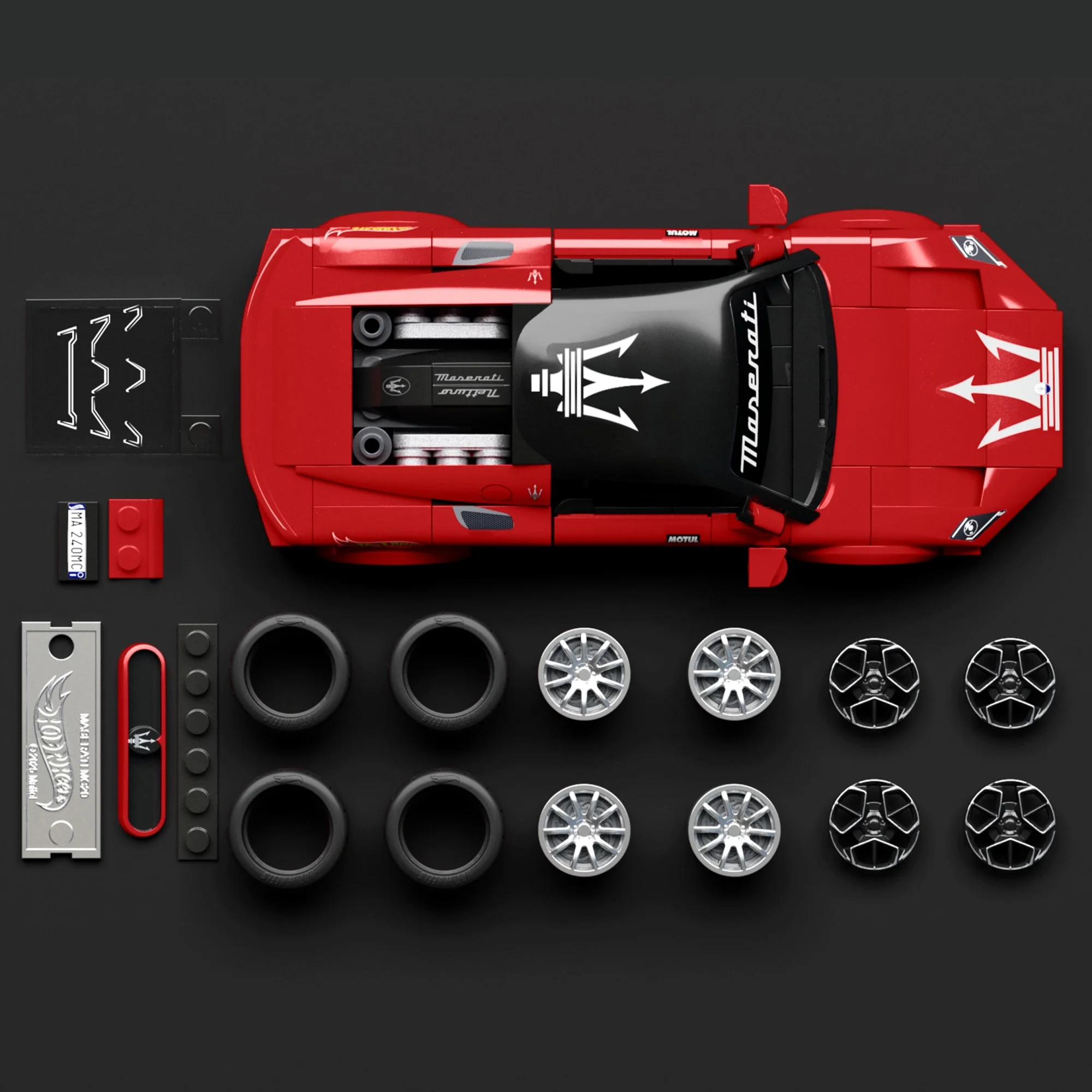 Mattel Brick Shop Hot Wheels Maserati Mc20 Yapı Oyuncağı Seti (250 Parça), Koleksiyoncular Için - Image 4