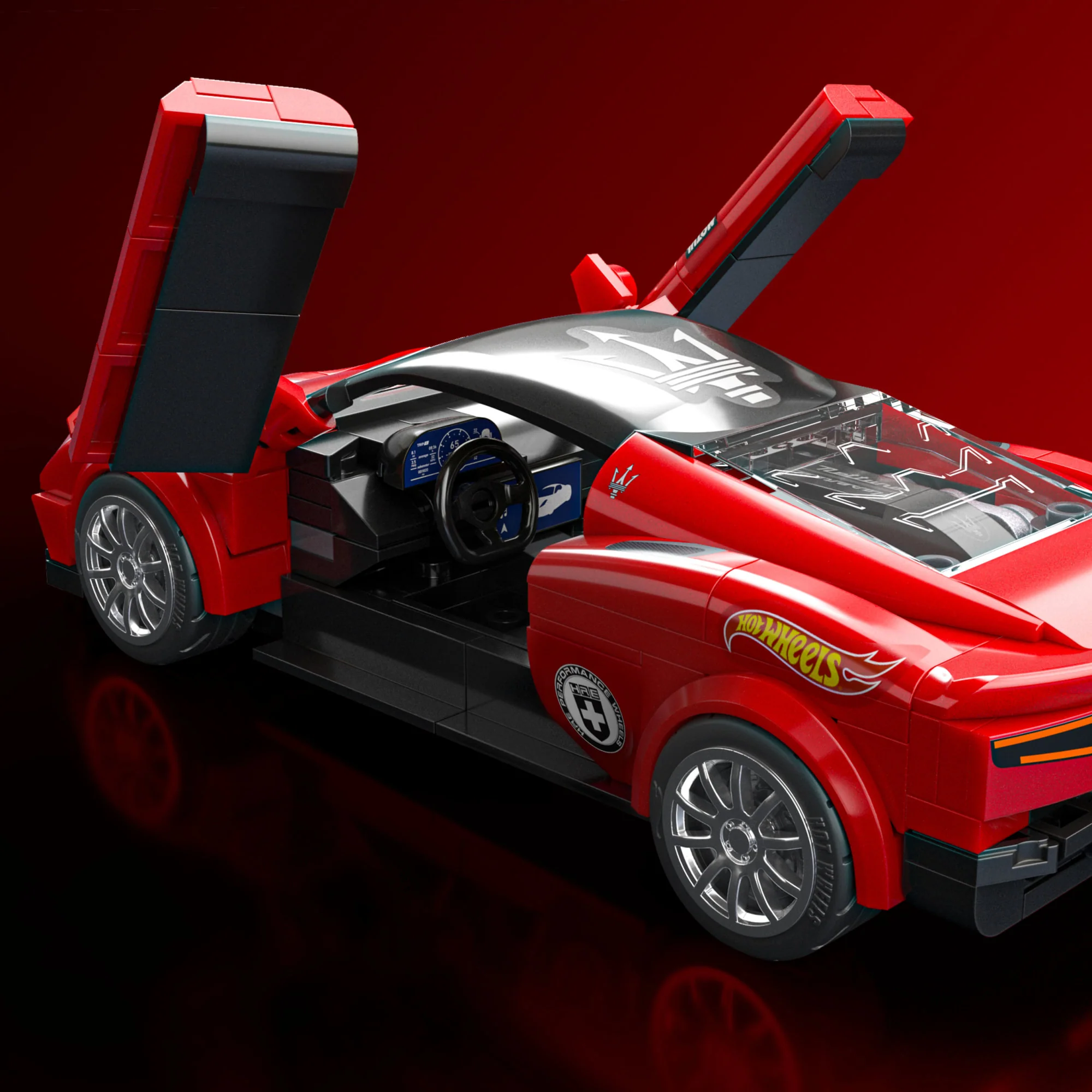 Mattel Brick Shop Hot Wheels Maserati Mc20 Yapı Oyuncağı Seti (250 Parça), Koleksiyoncular Için - Image 6