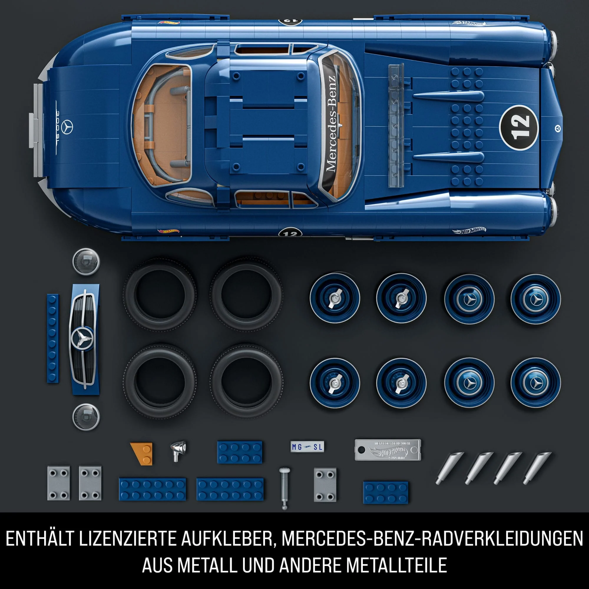 Mattel Brick Shop Hot Wheels Mercedes-Benz 300 Sl Bauset (1600 Teile), Für Sammler - Image 4