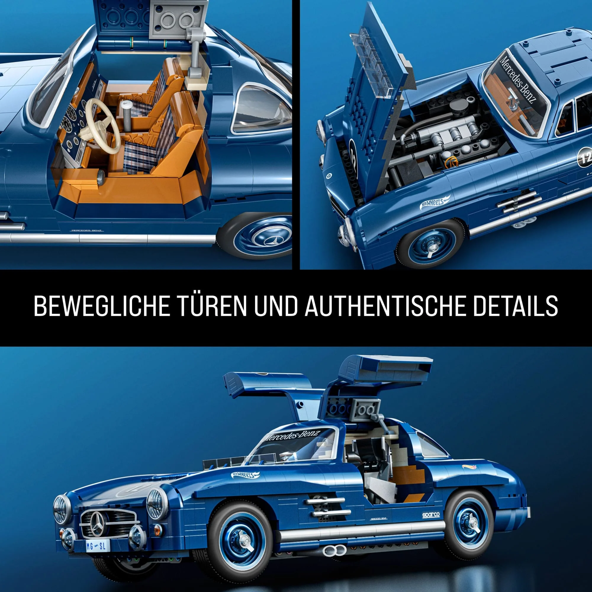 Mattel Brick Shop Hot Wheels Mercedes-Benz 300 Sl Bauset (1600 Teile), Für Sammler - Image 6