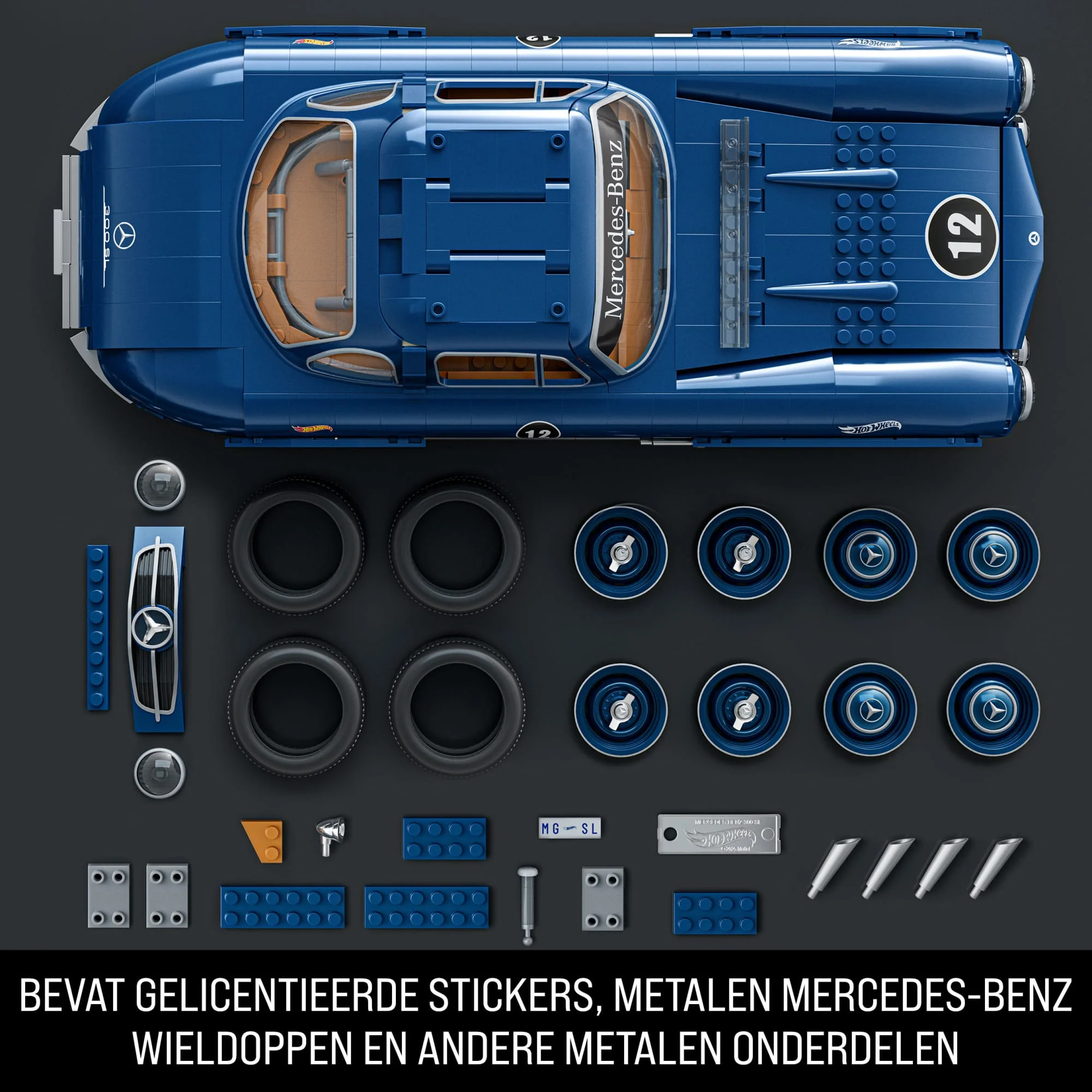 Mattel Brick Shop Hot Wheels Mercedes-Benz 300 Sl Bouwspeelgoedkit (1600 Stuks), Voor Verzamelaars - Image 4