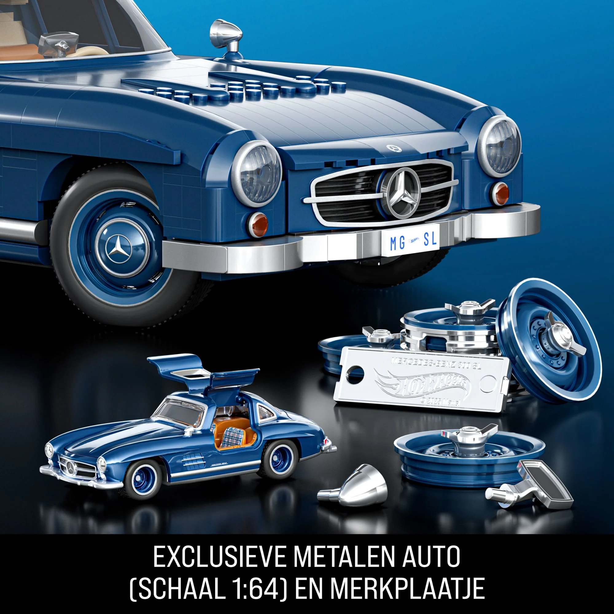 Mattel Brick Shop Hot Wheels Mercedes-Benz 300 Sl Bouwspeelgoedkit (1600 Stuks), Voor Verzamelaars - Image 5