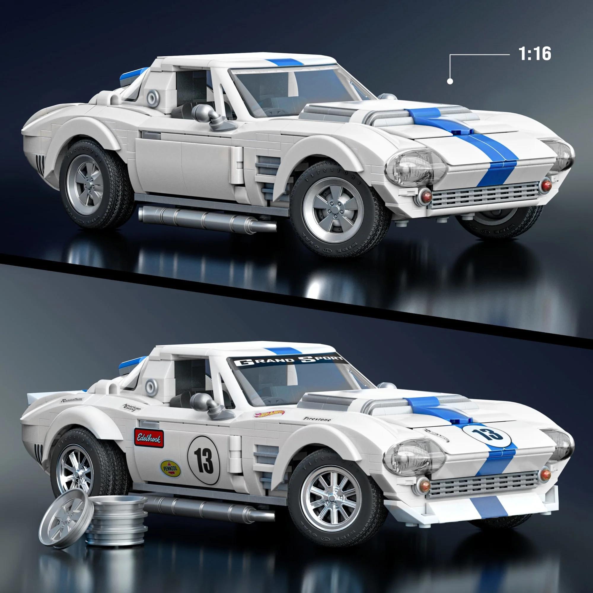 Mattel Brick Shop Hot Wheels Corvette Grand Sport (918 Κομμάτια), Για Συλλέκτες - Image 3