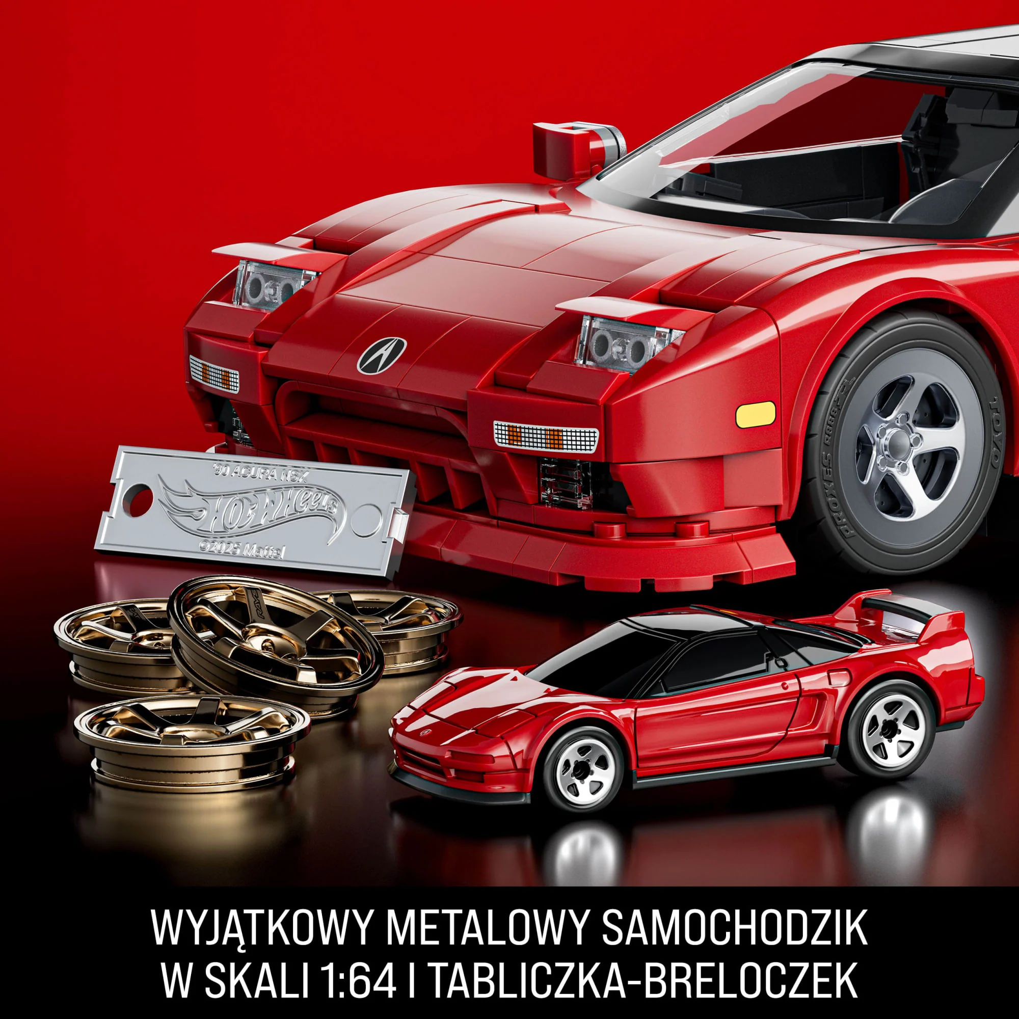 Mattel Brick Shop Klocki Hot Wheels Elite Series ’90 Acura NSX Samochód do zbudowania 876 elementów Zabawka Zestaw konstrukcyjny dla kolekcjonerów - Image 5