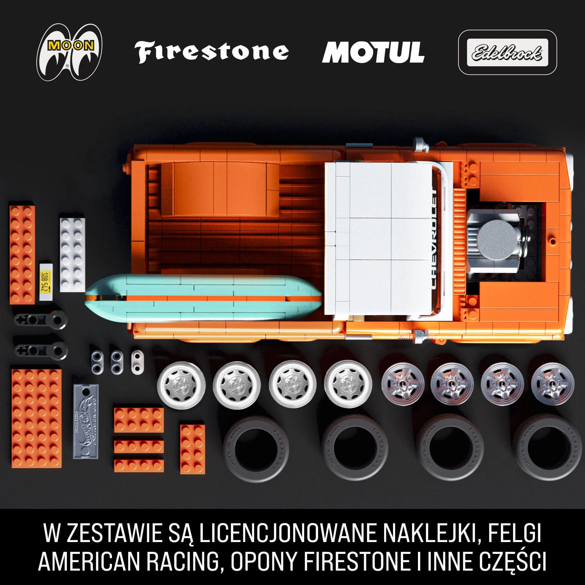 Mattel Brick Shop Klocki Hot Wheels Elite Series Custom ’62 Chevy Pickup Samochód do zbudowania 858 elementów Zabawka Zestaw konstrukcyjny dla kolekcjonerów - Image 4