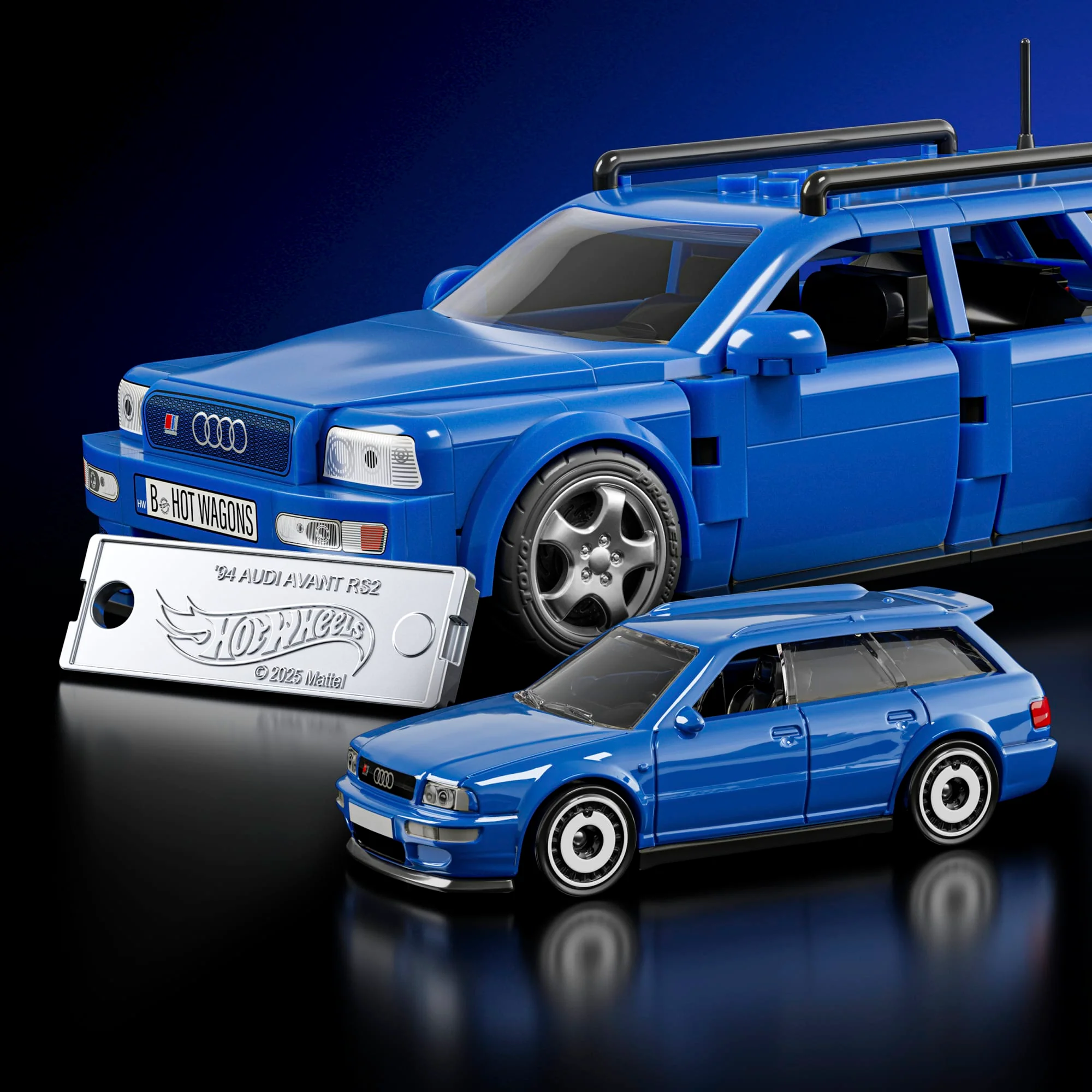 Mattel Brick Shop Klocki Hot Wheels Speed Series Audi Avant RS2 (1994) Samochód do zbudowania 253 elementy Zabawka Zestaw konstrukcyjny dla kolekcjonerów - Image 5