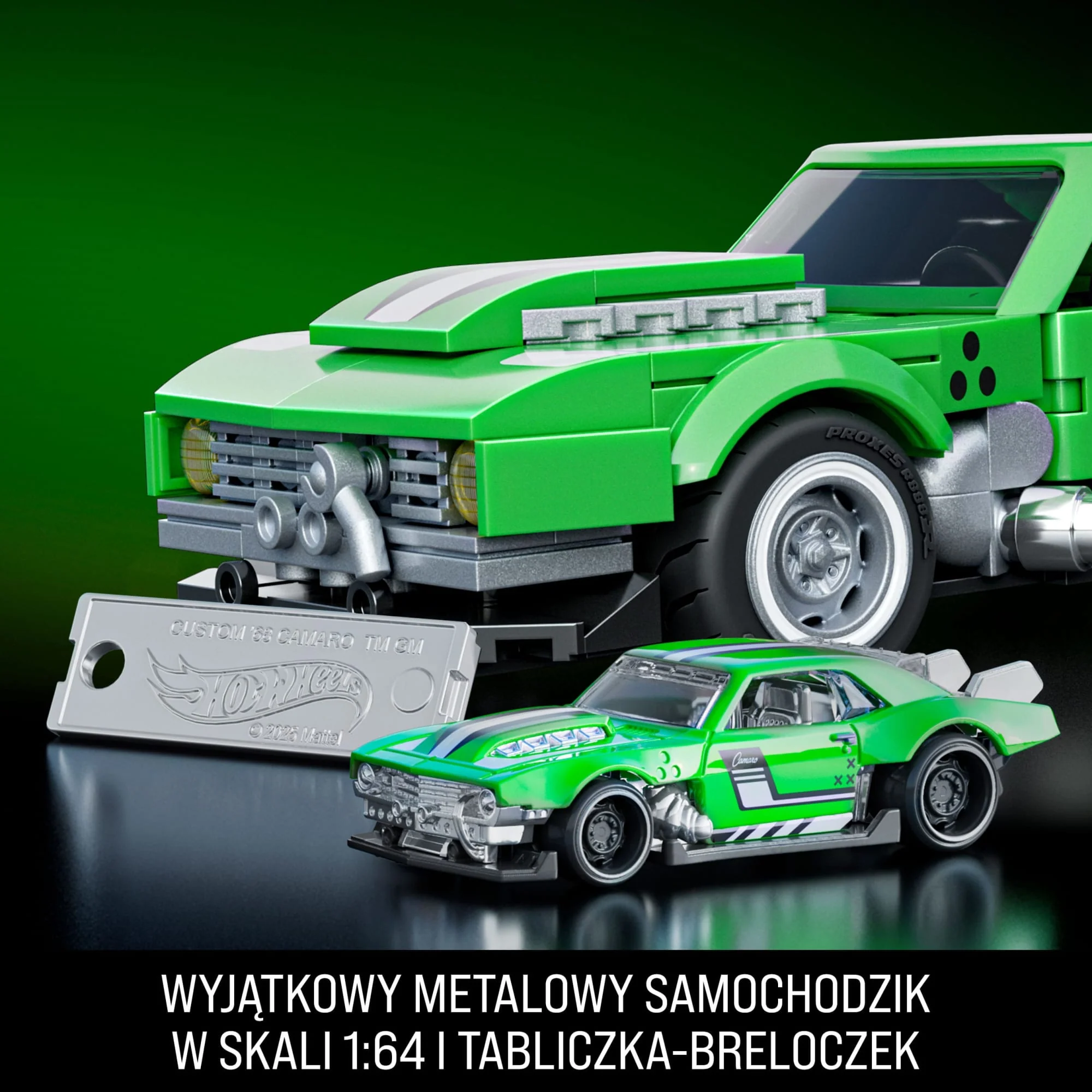 Mattel Brick Shop Klocki Hot Wheels Speed Series Custom ’68 Camaro Samochód do zbudowania 289 elementów Zabawka Zestaw konstrukcyjny dla kolekcjonerów - Image 5
