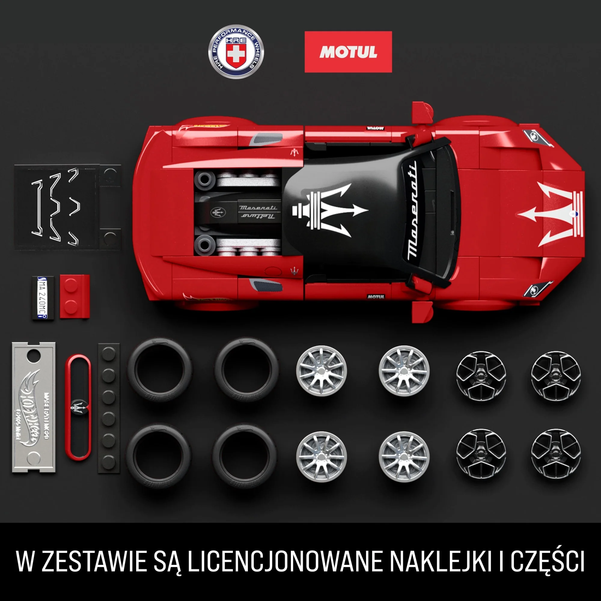 Mattel Brick Shop Klocki Hot Wheels Speed Series Maserati MC20 Samochód do zbudowania 250 elementów Zabawka Zestaw konstrukcyjny dla kolekcjonerów - Image 4