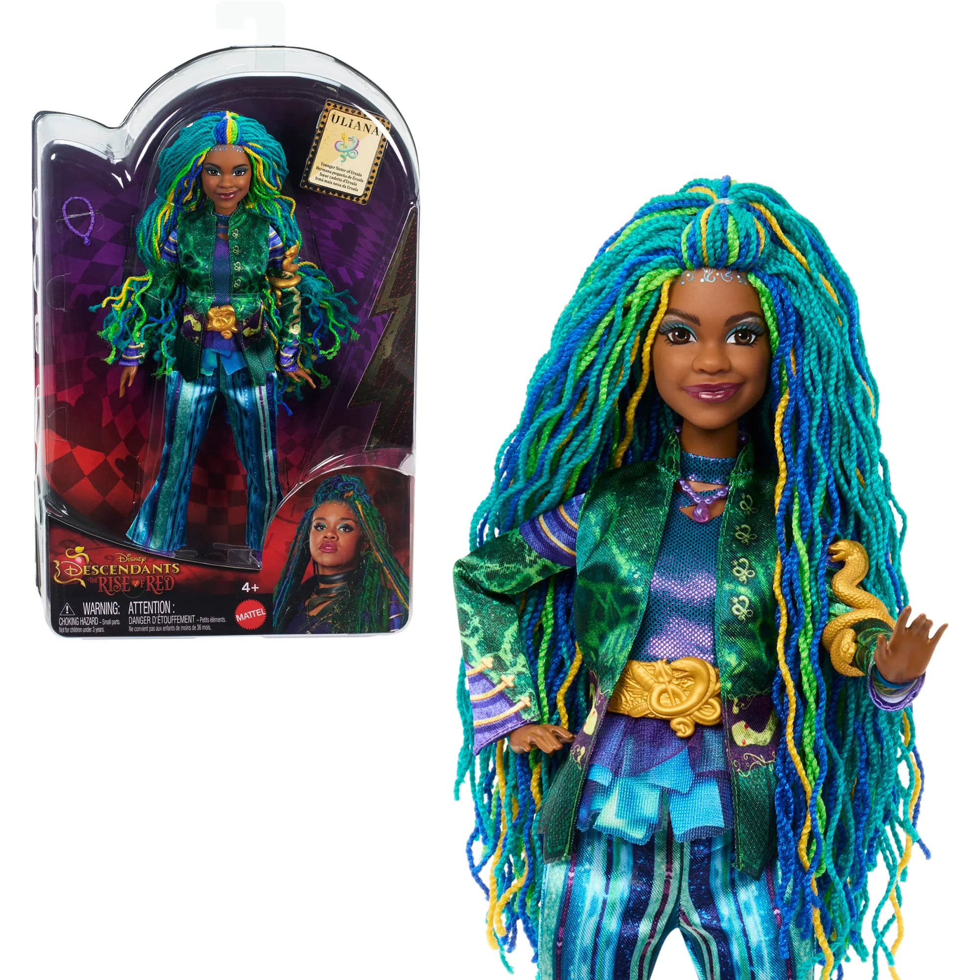 Muñeca De Moda De Uliana, La Hermana Menor De Úrsula, Y Accesorio De La Película Descendants 4: The Rise Of Red