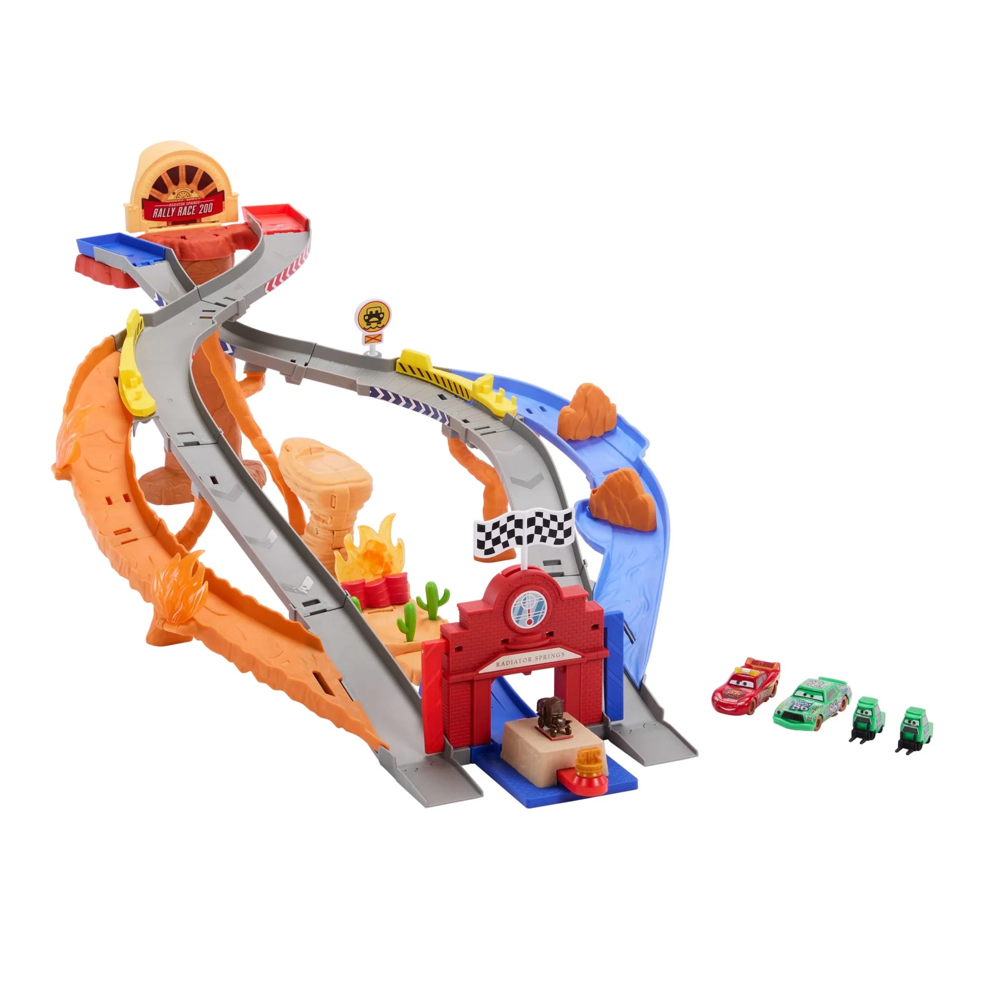 Conjunto Circuito De Carreras De Rescate De La Serie Rescate A Toda Máquina En Radiador Springs De Disney Pixar Cars Con Cuatro Coches De Juguete - Image 5