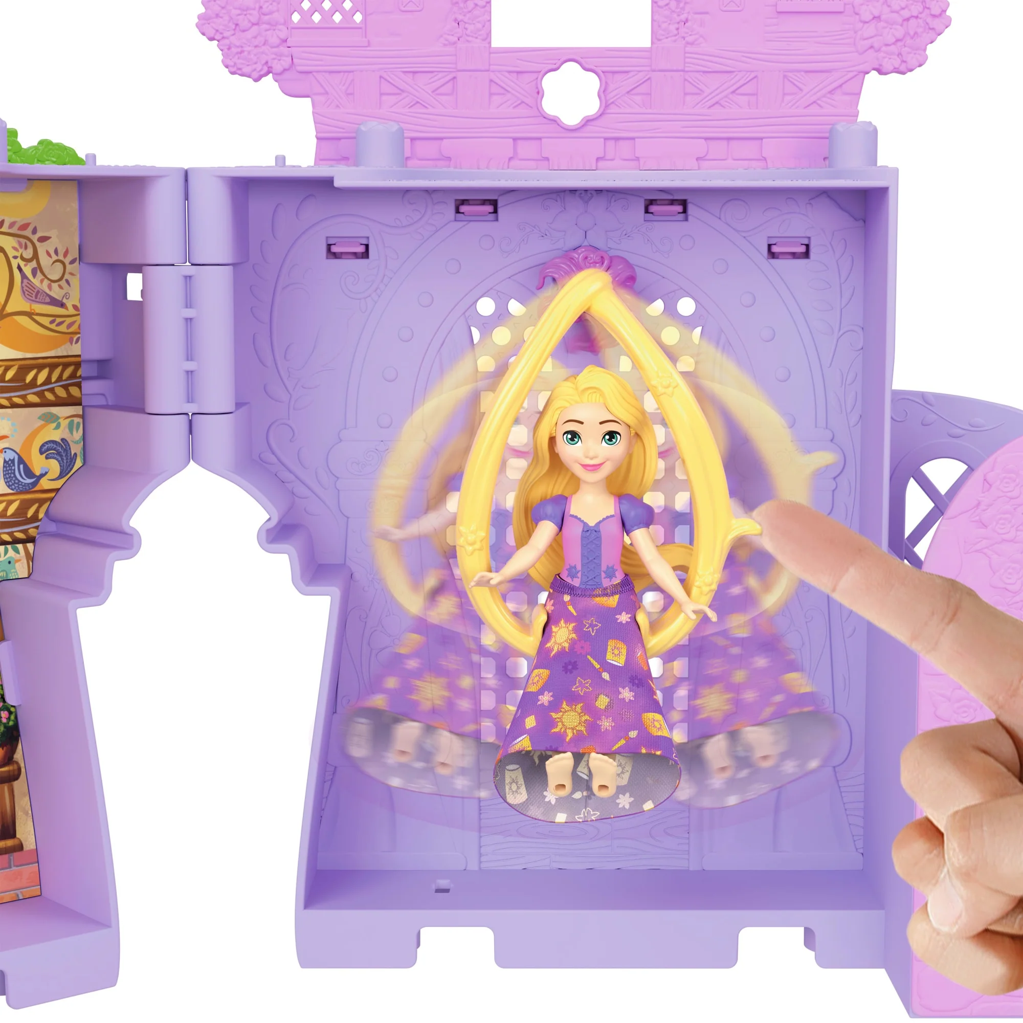 Disney Princess, Set Componibili La Casa Di Rapunzel, Mini Bambola, Personaggio Pascal E 7 Accessori - Image 2