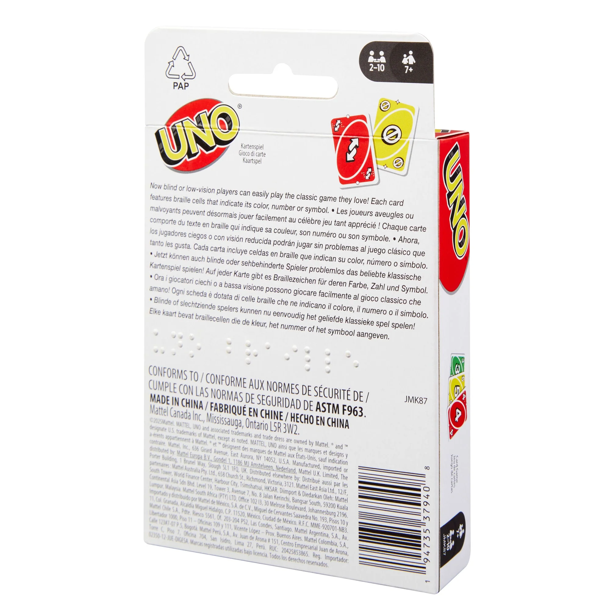 Mattel Games-UNO Braille-Pour Joueurs Aveugles Ou Malvoyants - Image 6
