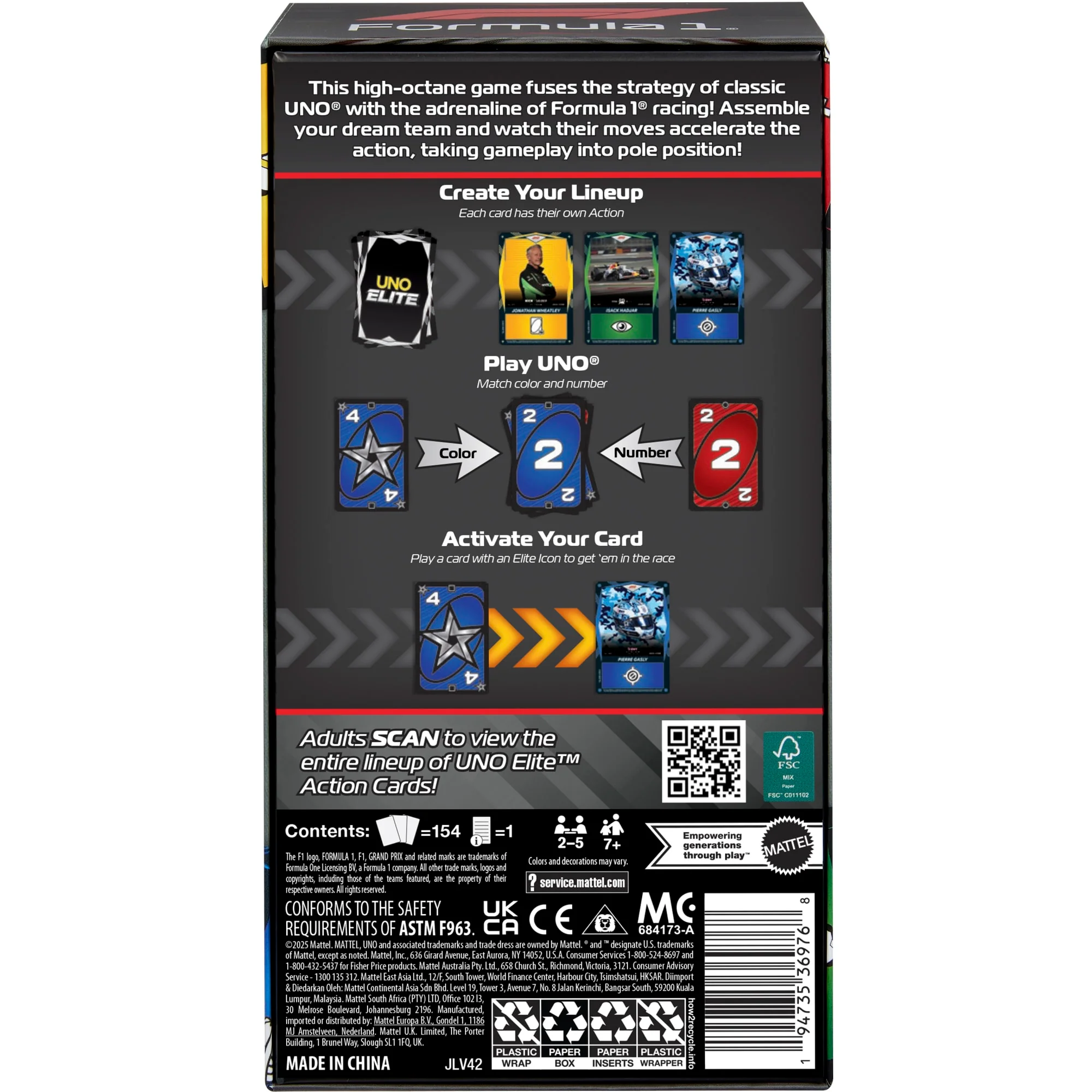 Mattel Games-UNO Élite Formule 1 Édition Standard 2025-Avec 4 Boosters - Image 6