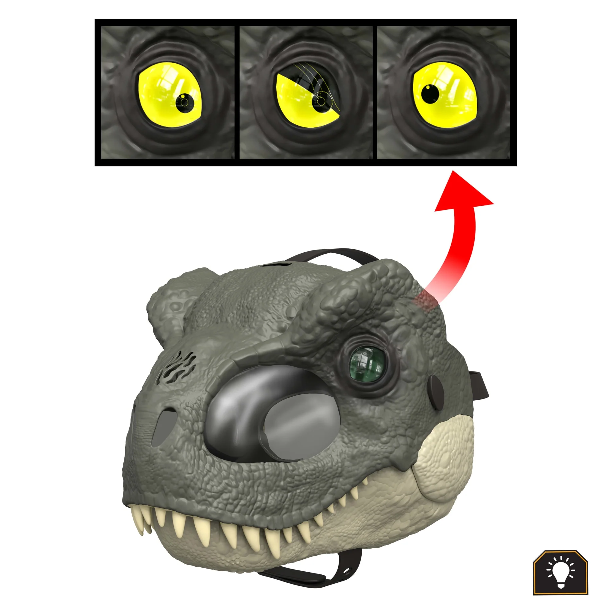 Máscara Para Juegos De Imitación De T. Rex De Jurassic World: Rebirth Con Ojos Led Que Se Iluminan Y 3 Niveles De Efectos - Image 5
