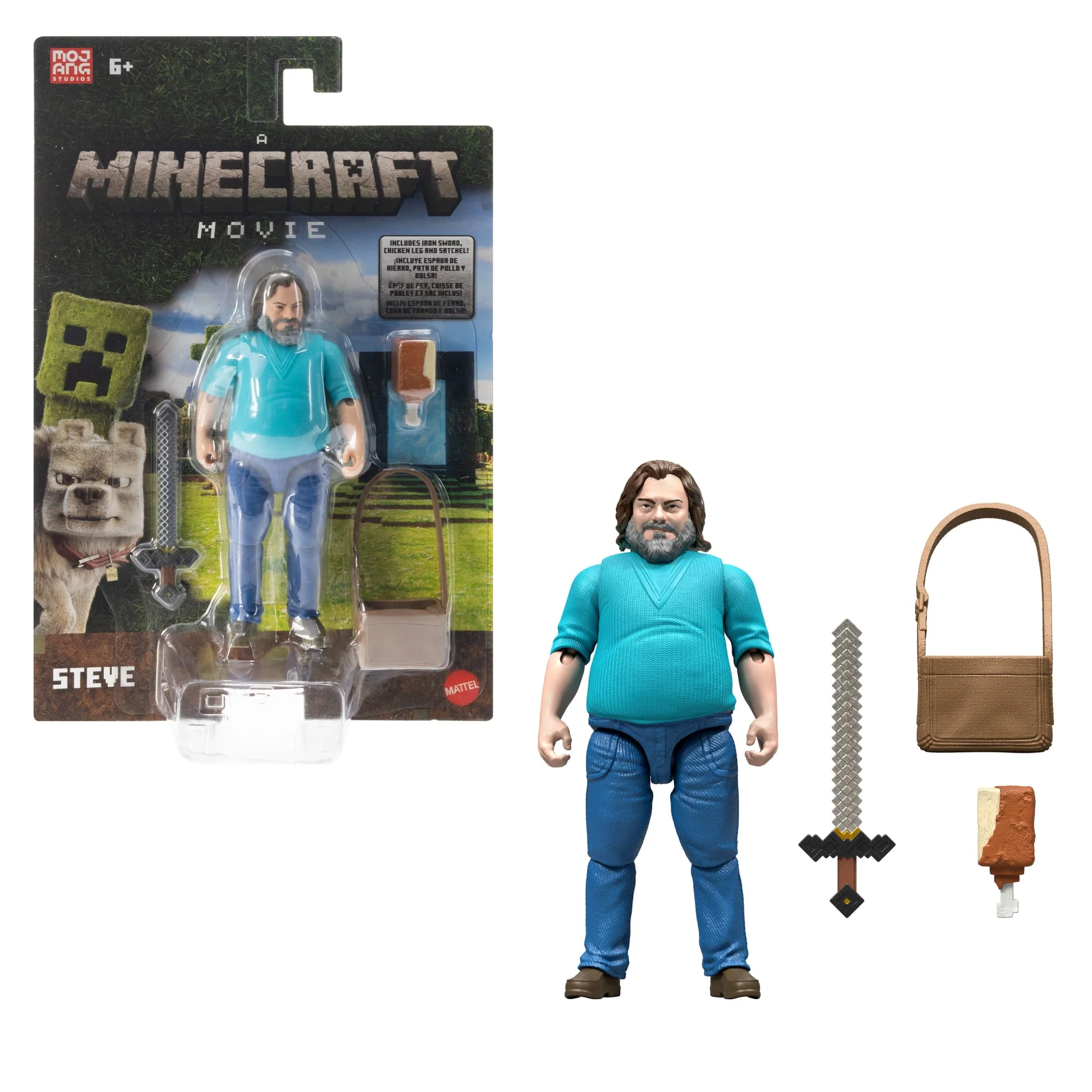 Minecraft Action Figure Di Steve E Accessori, Set Di Giocattoli Da 10 Cm Ispirato A Un Film Minecraft