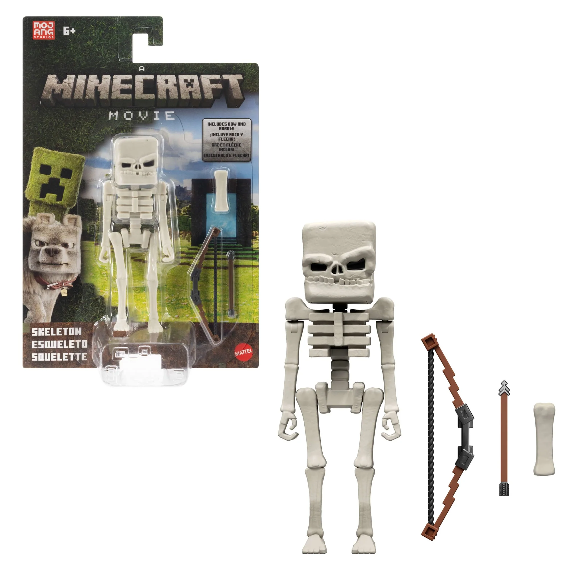 Minecraft Action Figure Scheletro E Accessori, Set Di Giocattoli Da 10 Cm Ispirato A Un Film Minecraft