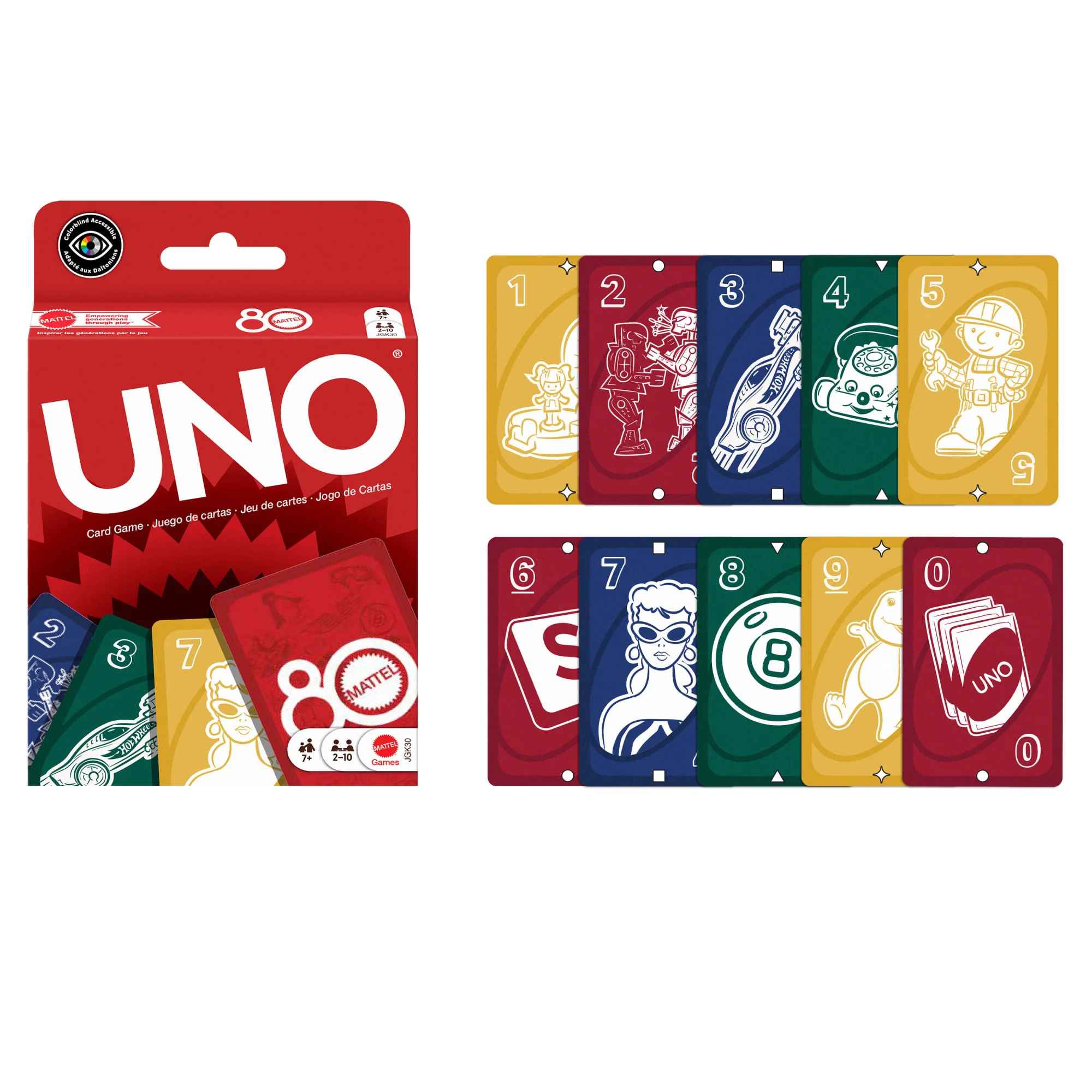 Juego De Cartas UNO Rojo Rubí Mattel 80. Aniversario Para Niños Y Niñas Y Noches En Familia - Image 5