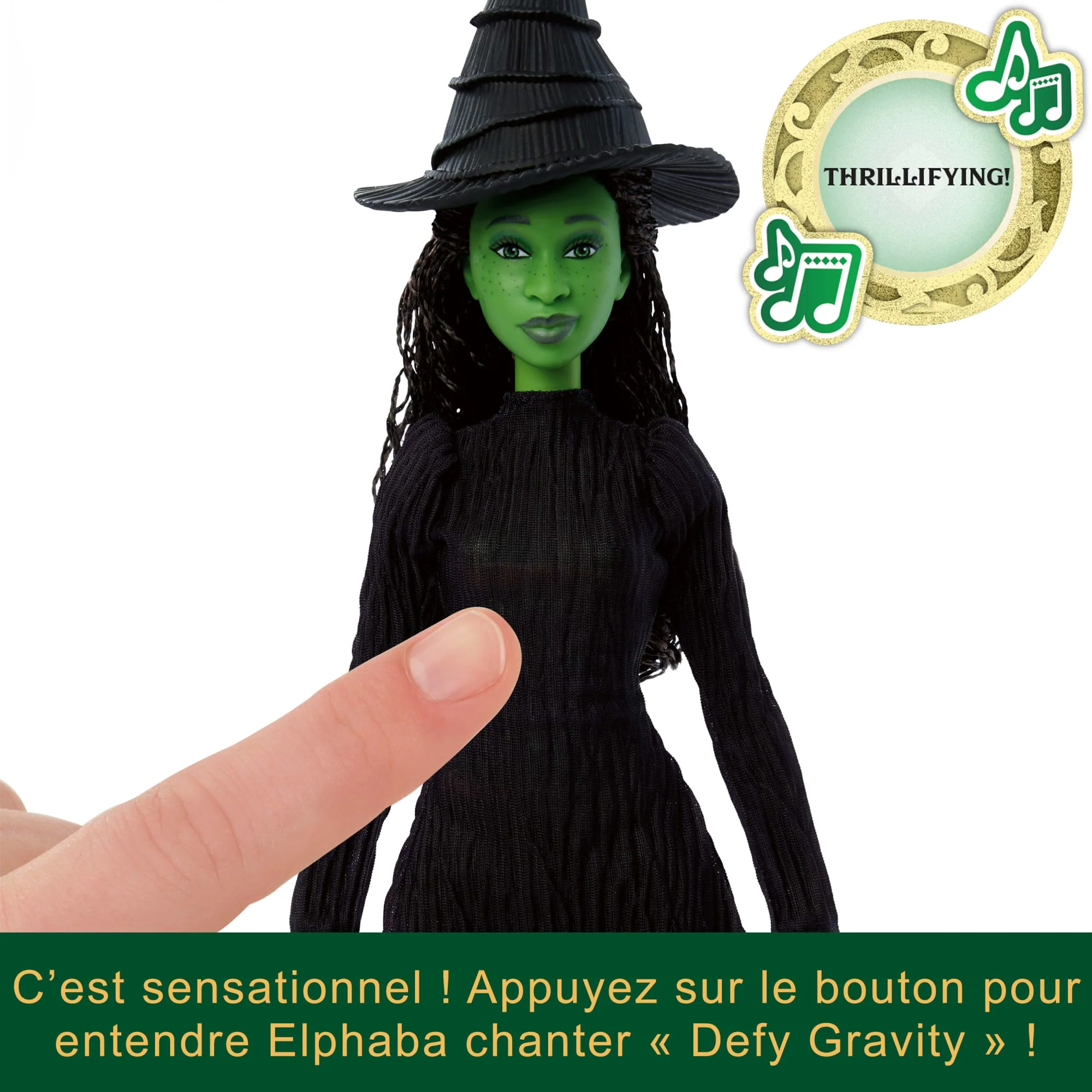 Mattel-Wicked-Poupée Elphaba Chantante Avec Habillages Et Accessoires - Image 3