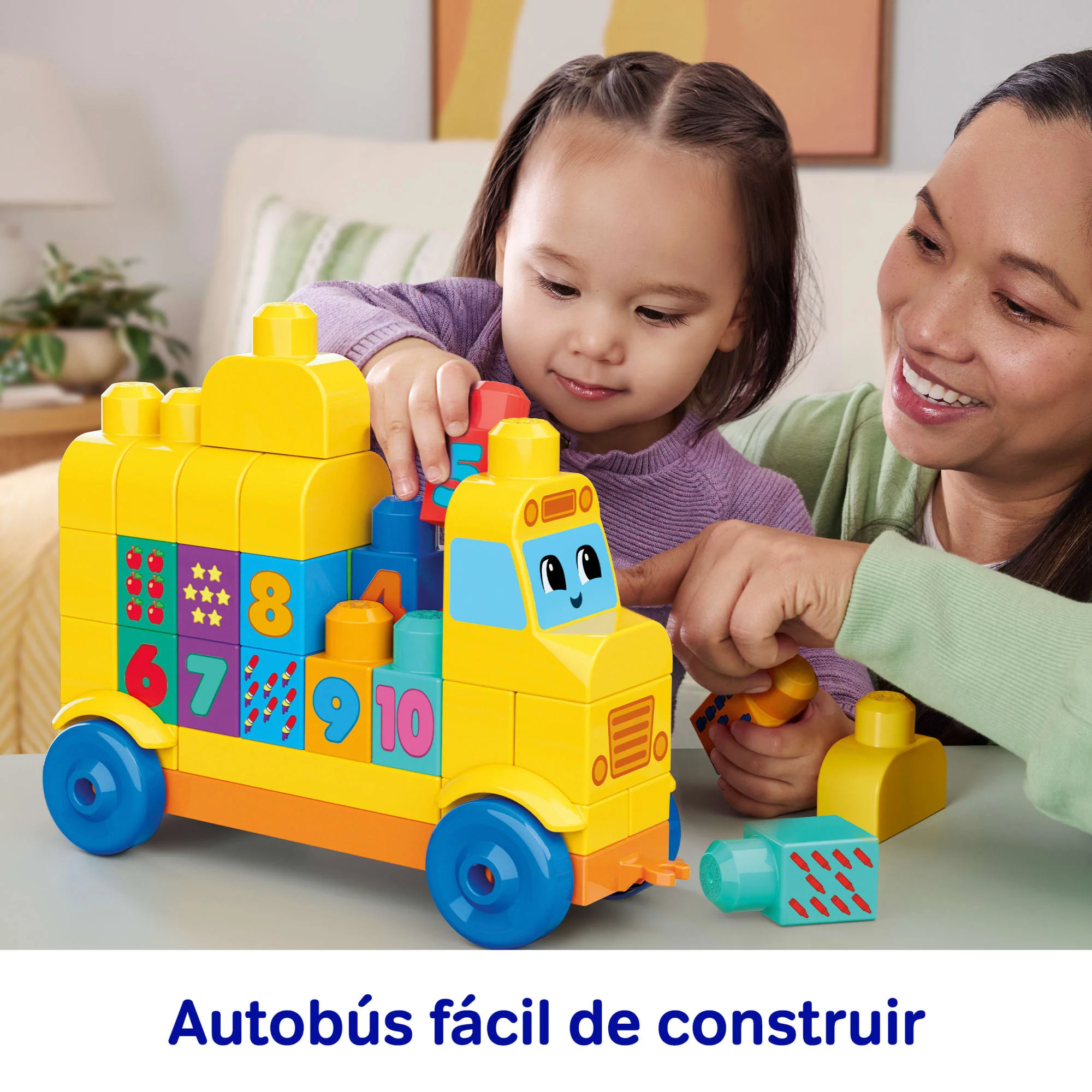 MEGA BLOKS First Builders Autobús De Juguete Para Construir Y Contar (45 Piezas) Para Niños Pequeños - Image 6