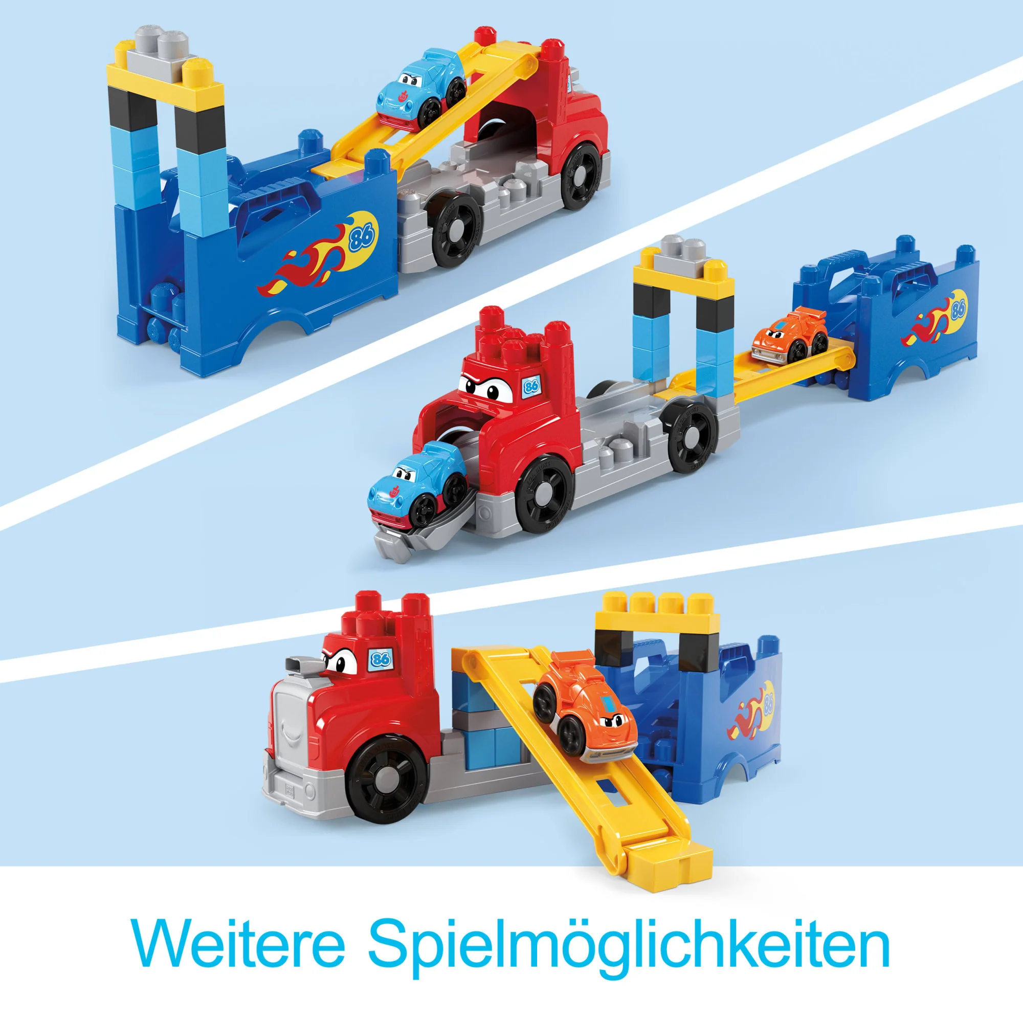 MEGA BLOKS-Bausteine Fast Tracks Rennwagen-Transporter Spielbausteine (19 Teile) Für Kleinkinder - Image 4