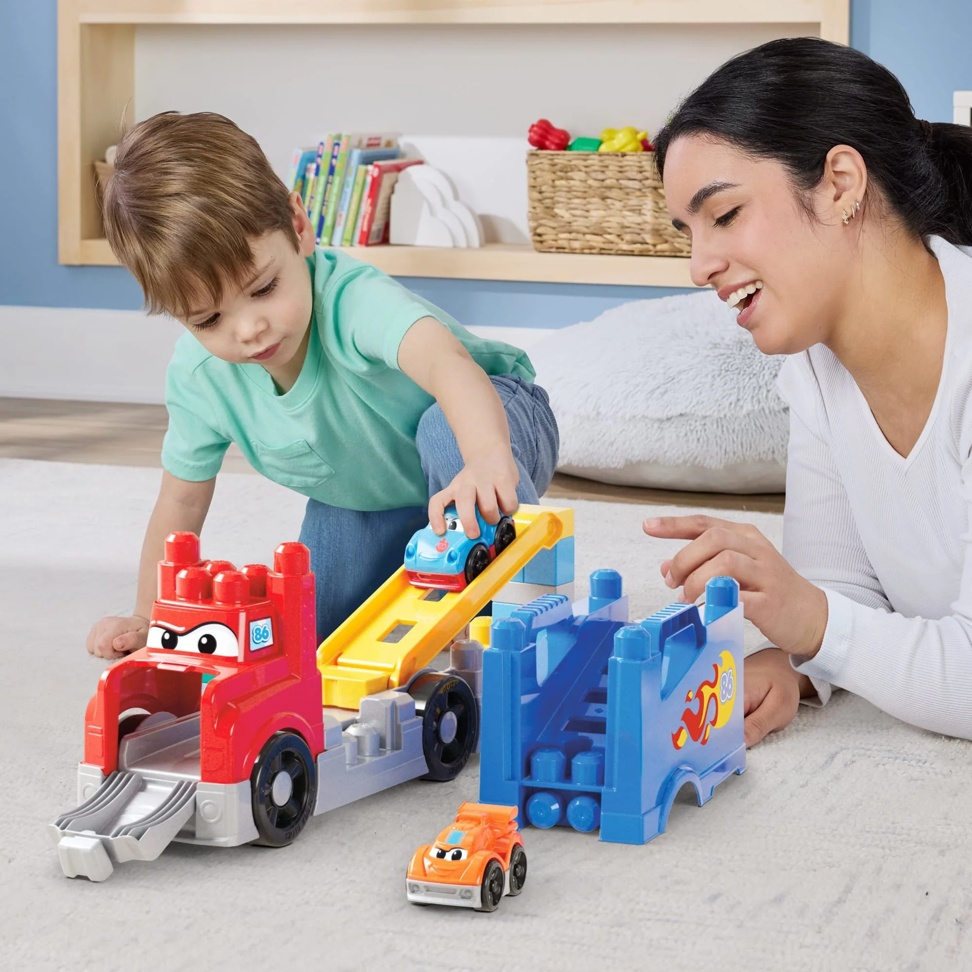 MEGA BLOKS-Bausteine Fast Tracks Rennwagen-Transporter Spielbausteine (19 Teile) Für Kleinkinder - Image 6