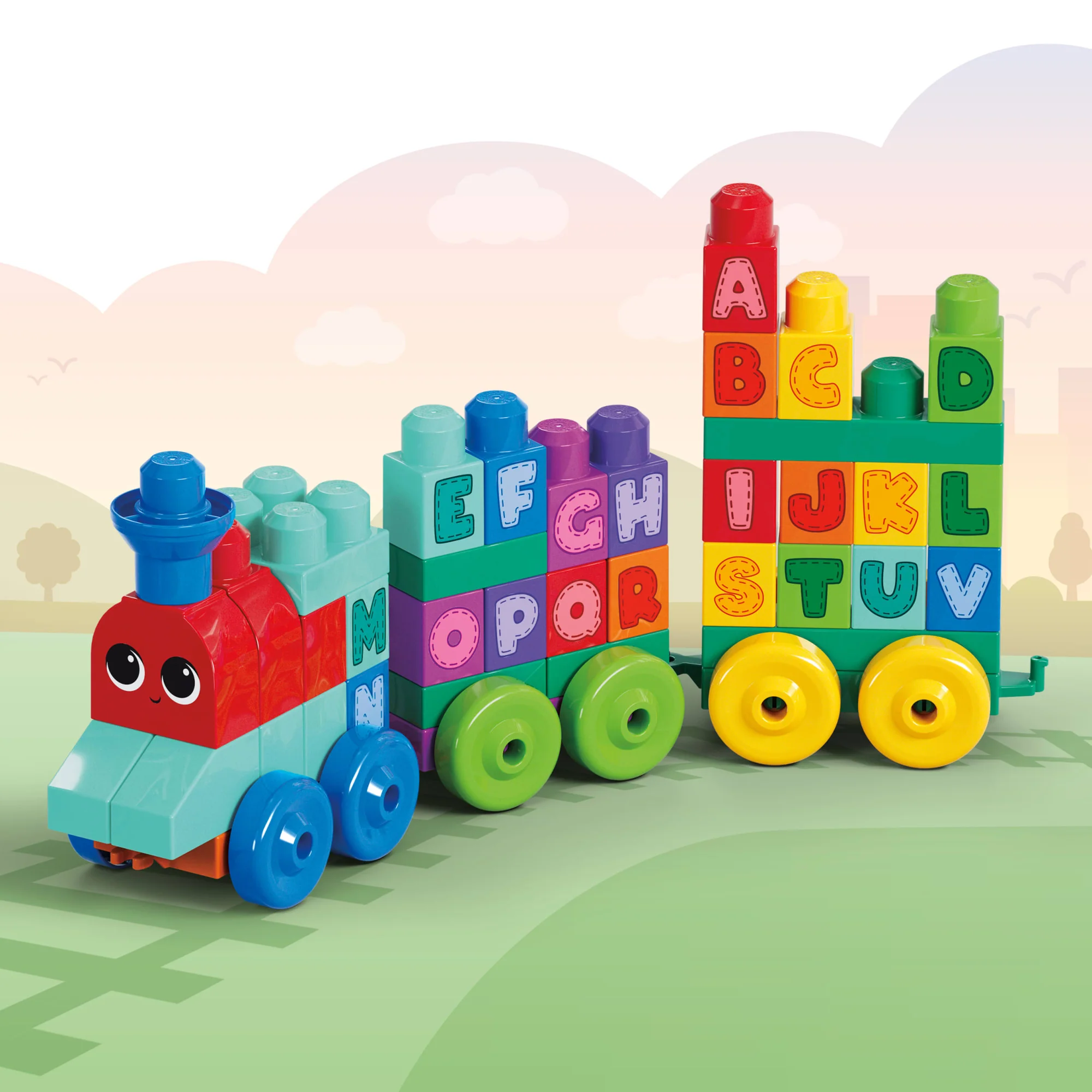 MEGA BLOKS First Builders ABC Leertrein Met Grote Bouwblokken, Bouwspeelgoed Voor Peuters (60 Onderdelen) - Image 3