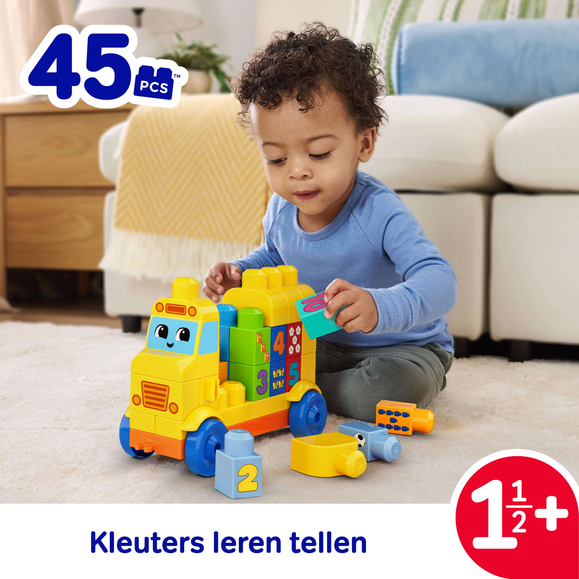MEGA BLOKS First Builders Bouwen En Tellen Bus, Speelgoedblokken (45 Onderdelen) Voor Peuters - Image 2