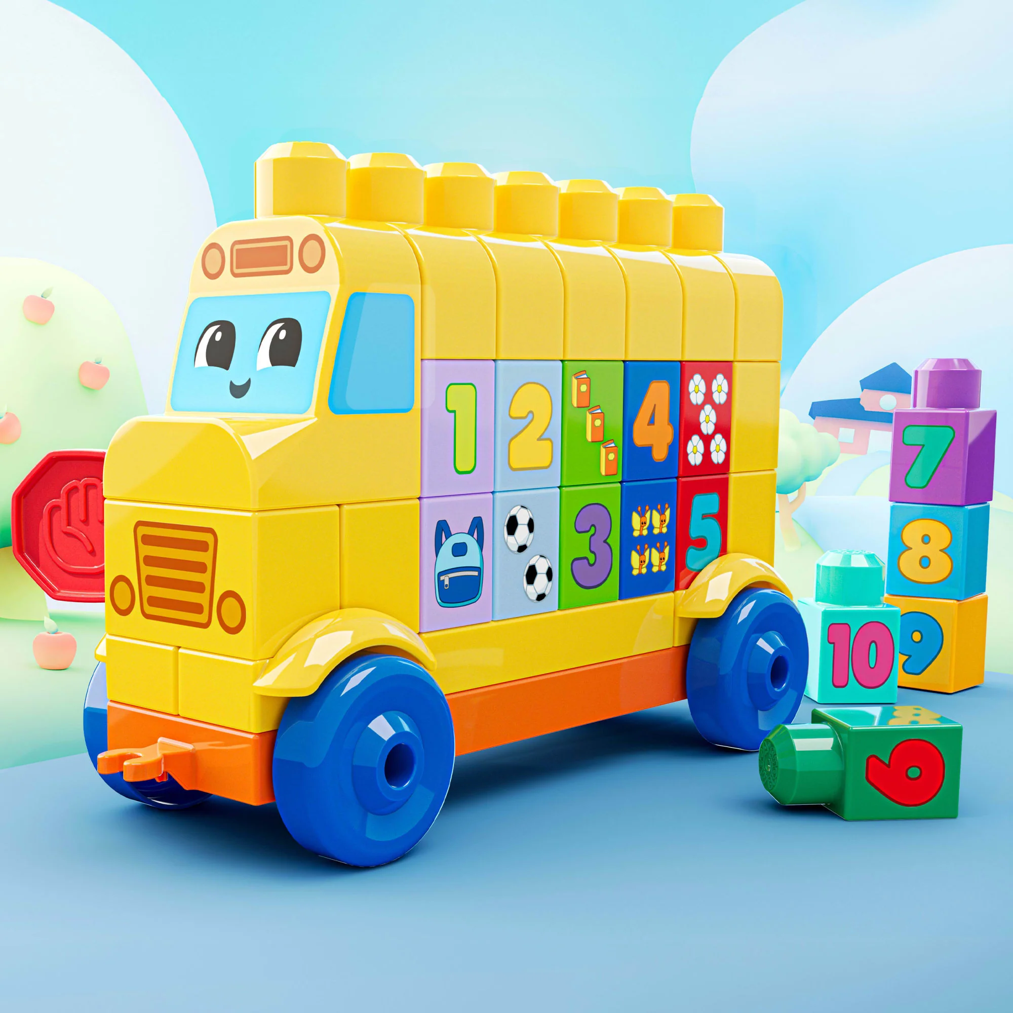 MEGA BLOKS First Builders Bouwen En Tellen Bus, Speelgoedblokken (45 Onderdelen) Voor Peuters - Image 5