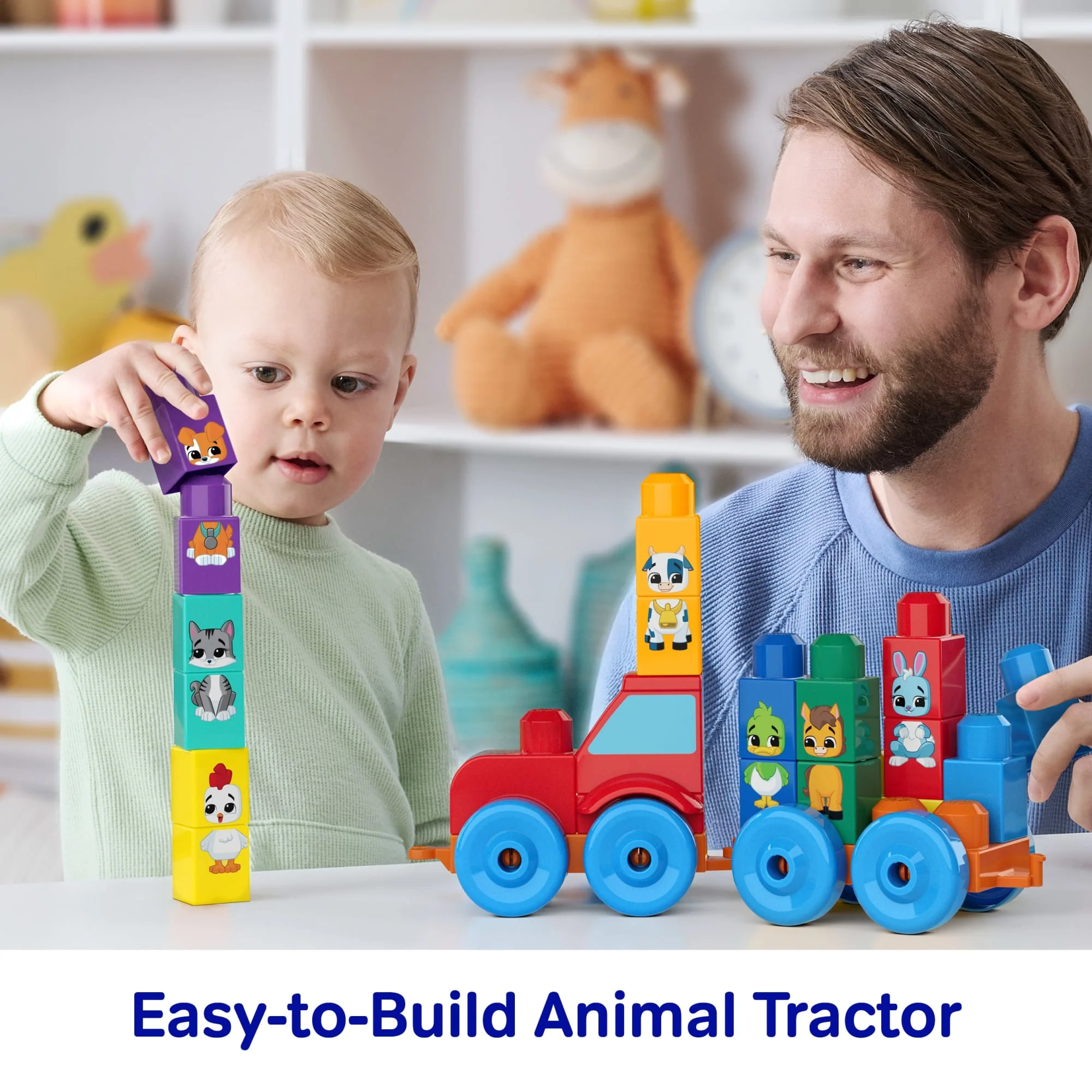 MEGA BLOKS First Builders Build & Match Animal Tractor Block Toy (30 Pieces) For Toddler - Image 6