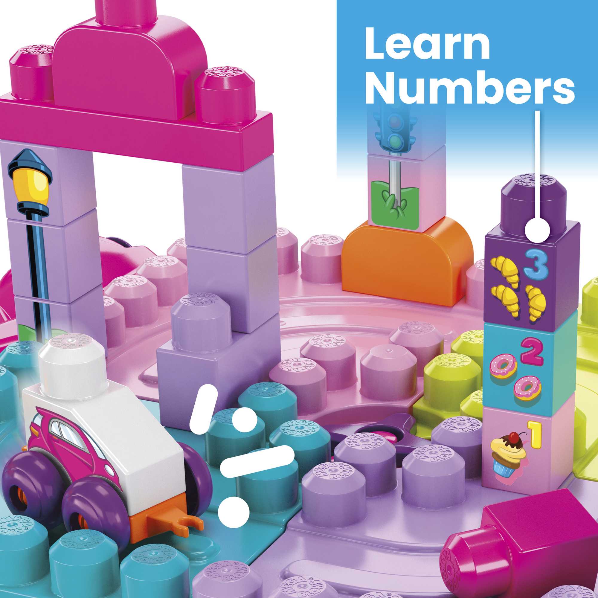 Mega Bloks Toy Blocks Blue Build N Learn Table With Storage (30 Pieces) For Toddler - Image 3