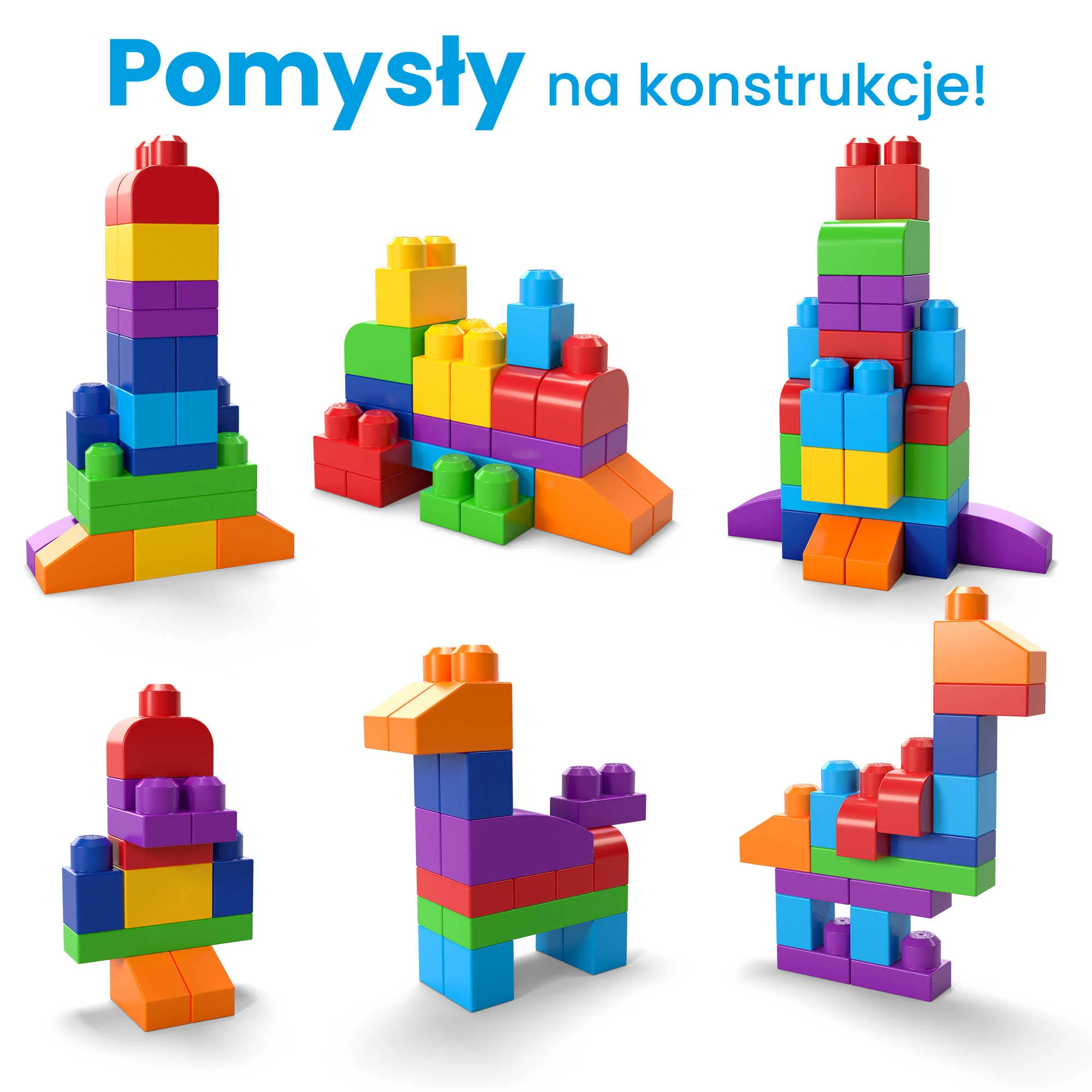 MEGA BLOKS First Builders Klocki 60 elementów Torba niebieska - Image 4