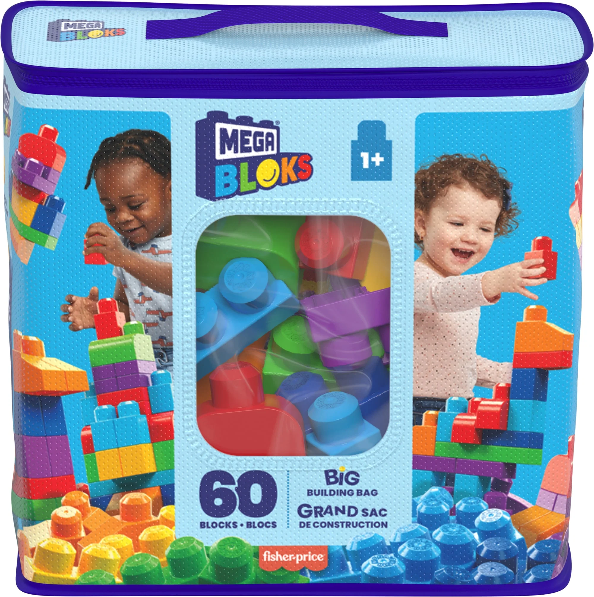 MEGA BLOKS First Builders Klocki 60 elementów Torba niebieska - Image 6