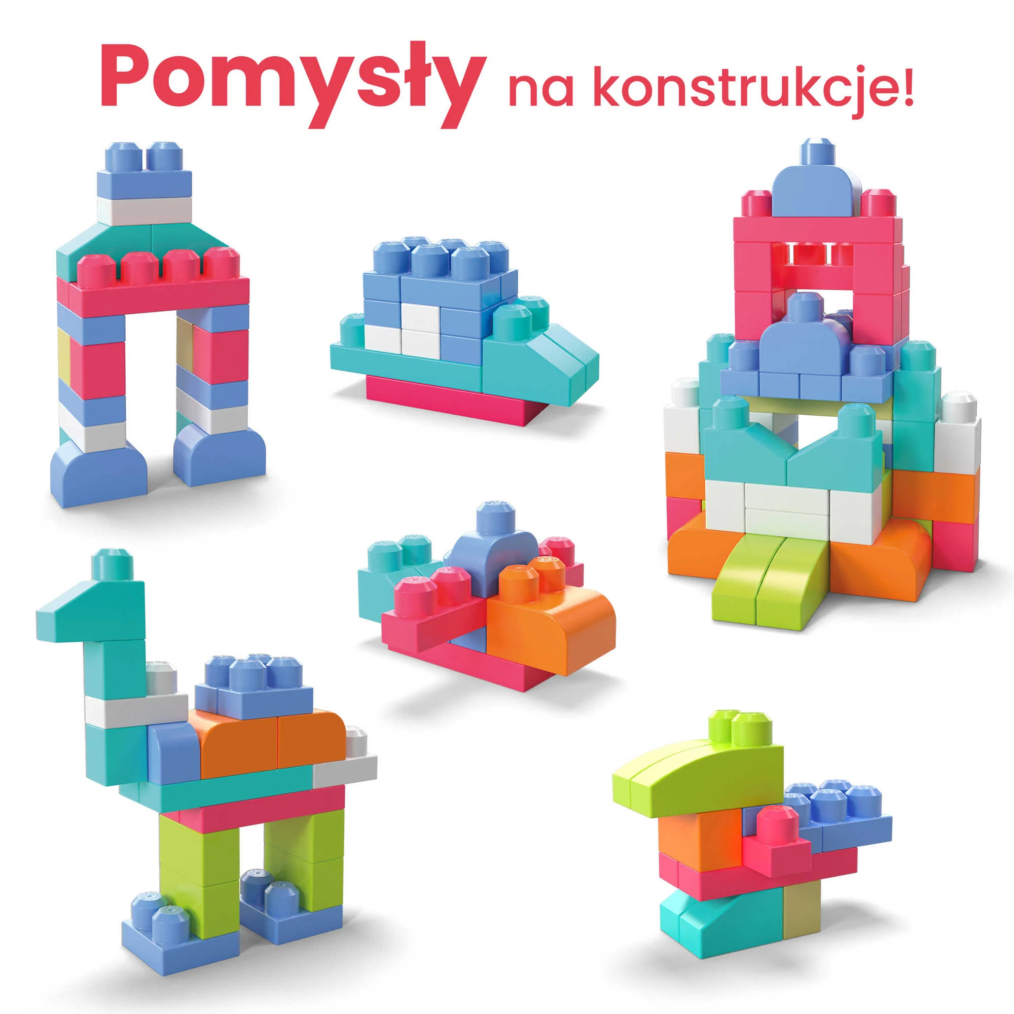 MEGA BLOKS First Builders Klocki 60 elementów Torba różowa - Image 4