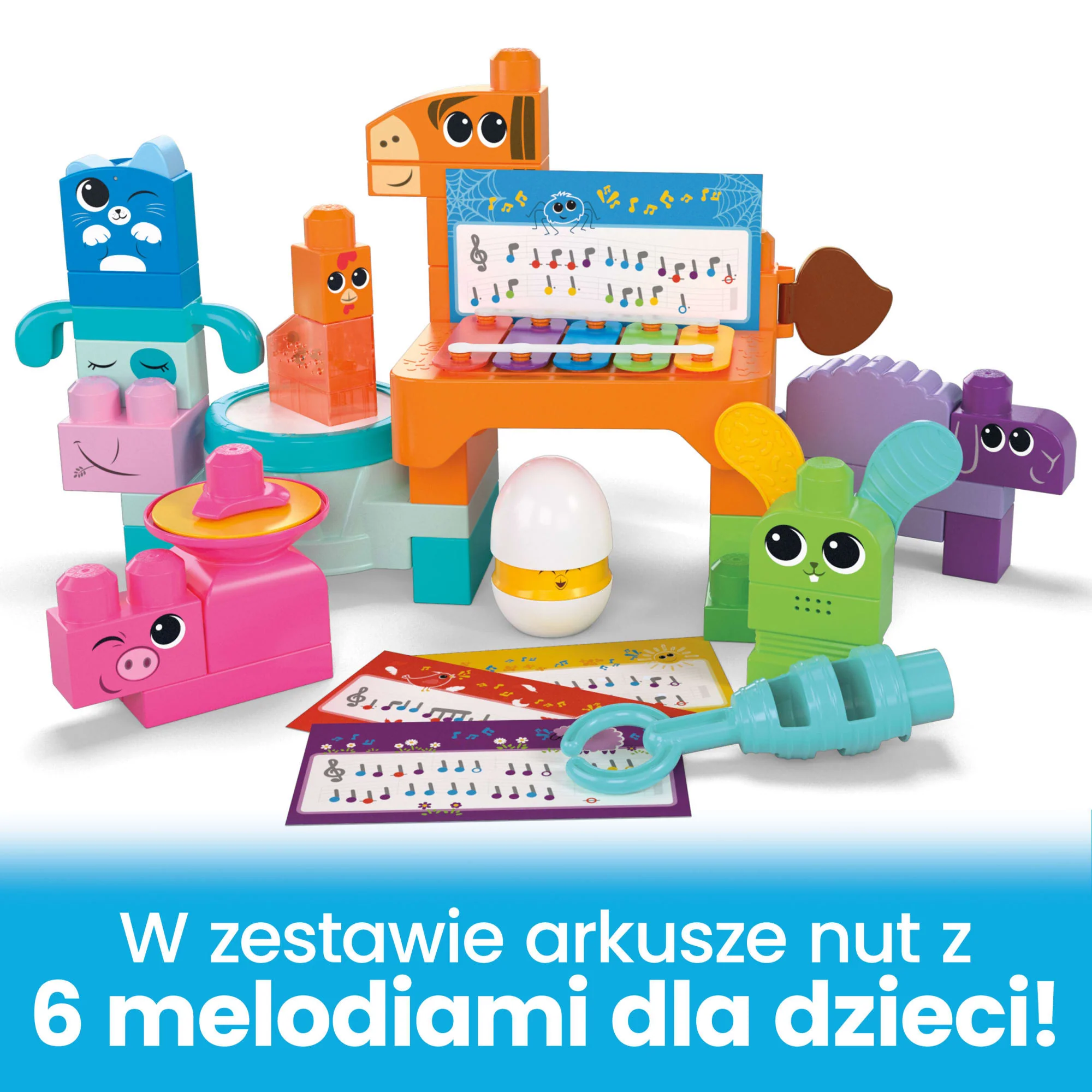 Mega Bloks Fisher-Price Muzykalne Zwierzątka Z Farmy Muzyczny Zestaw Sensoryczny - Image 4