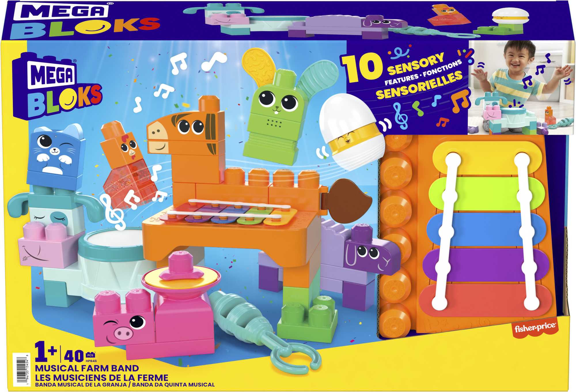 Mega Bloks Fisher-Price Muzykalne Zwierzątka Z Farmy Muzyczny Zestaw Sensoryczny - Image 6