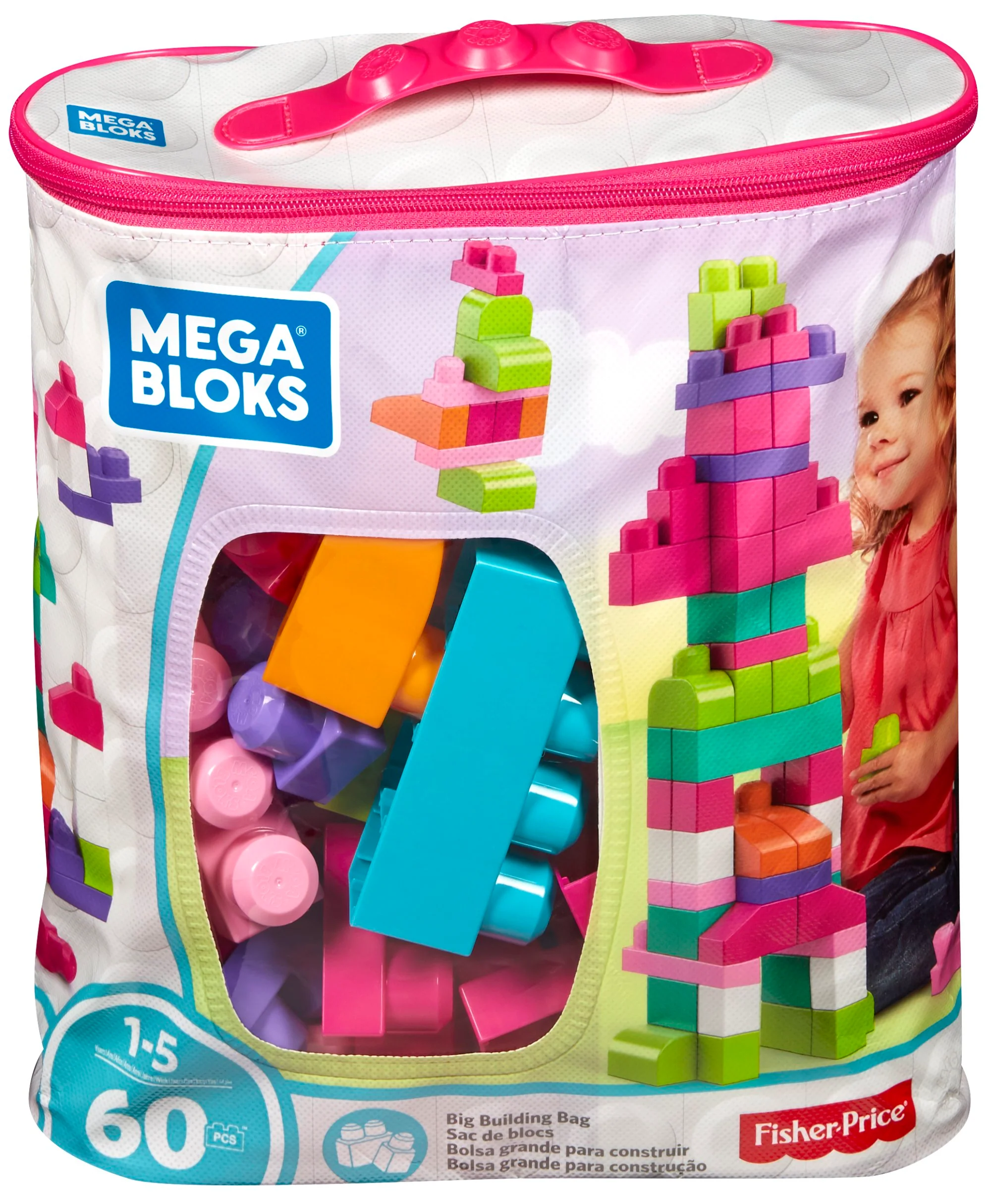 Mega Bloks® Klocki 60 elementów Torba Asortyment Zestaw klocków dla małych dzieci - Image 6