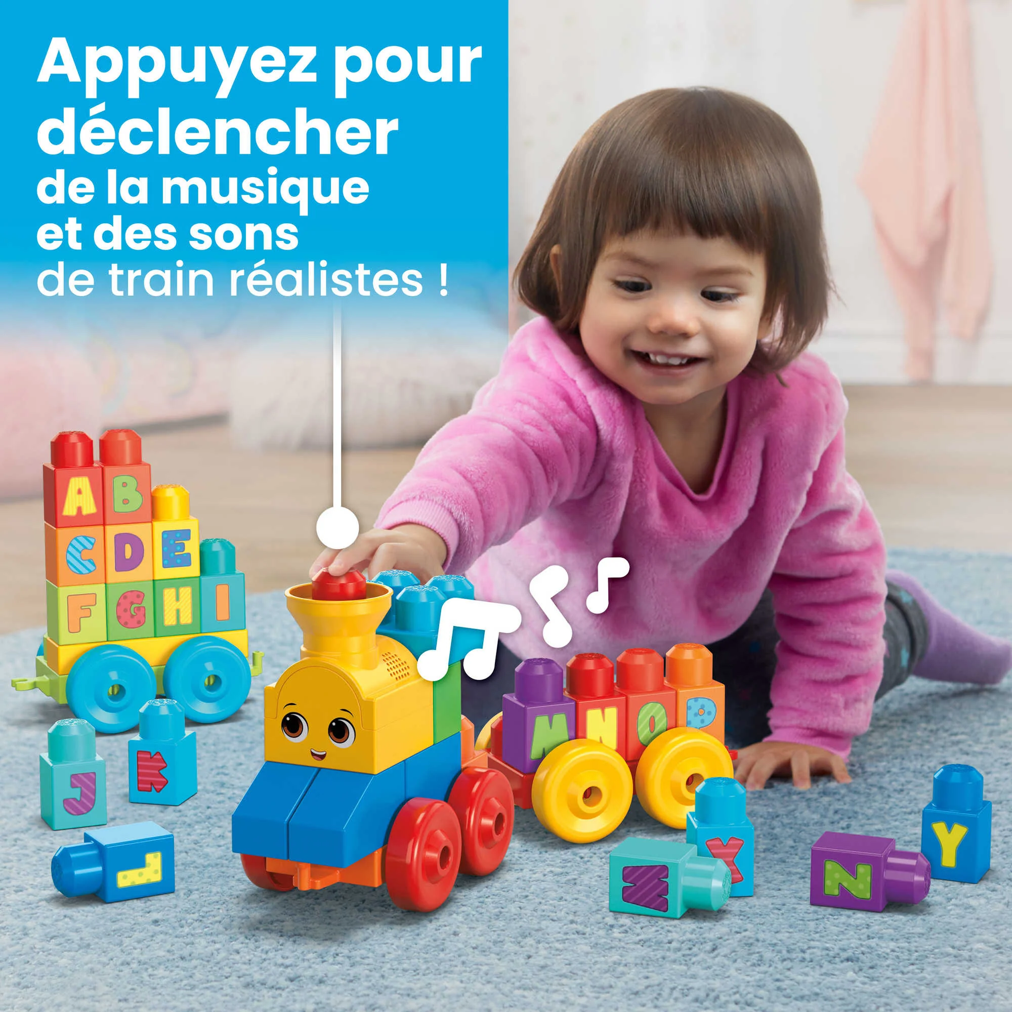 Mega Bloks - Le Train De L’Alphabet - Cubes De Construction Préscolaires - Jouet De Construction - 12 Mois Et + - Image 3