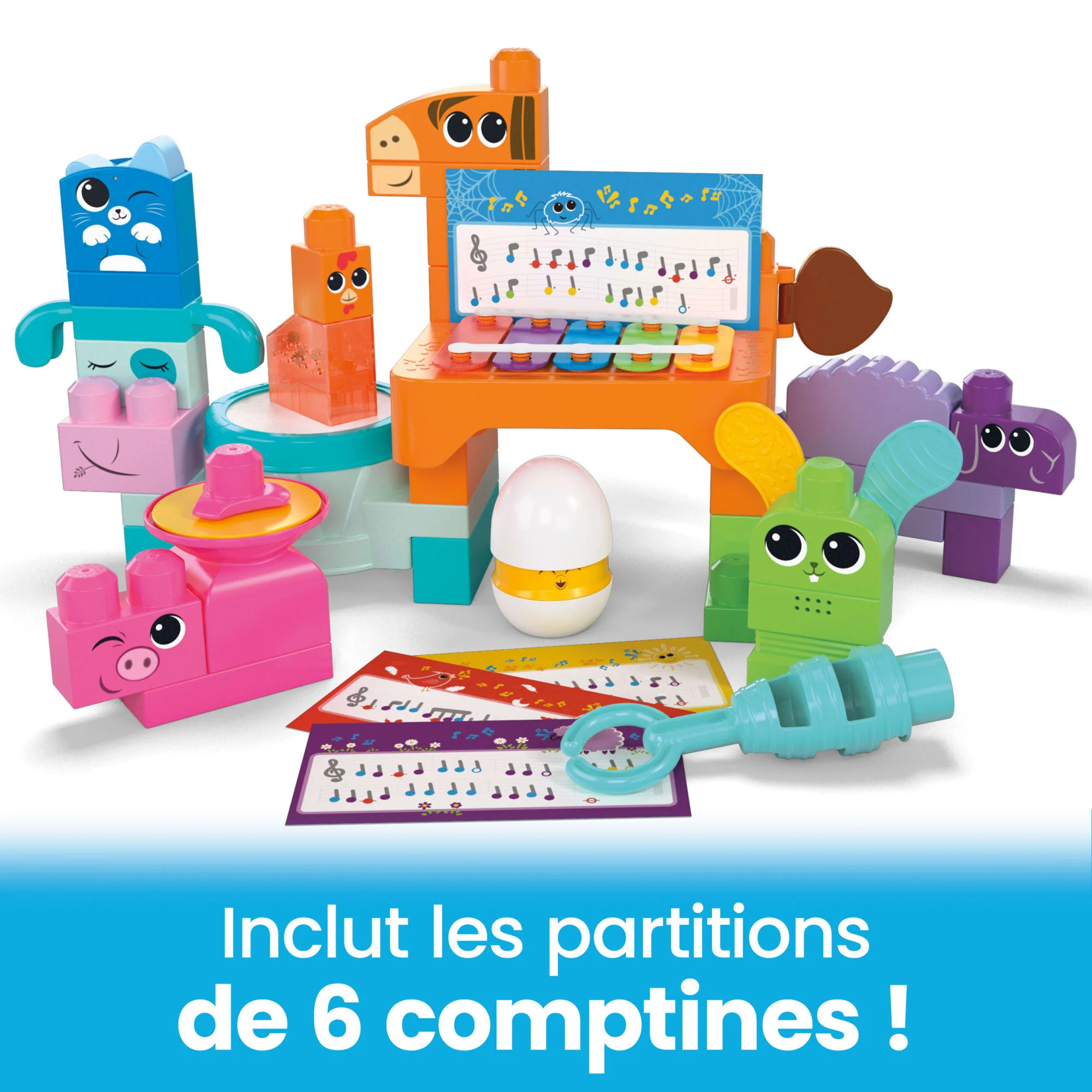 Mega Bloks-Les Musiciens De La Ferme-Jouet Sensoriel (45 Pcs) - Image 4