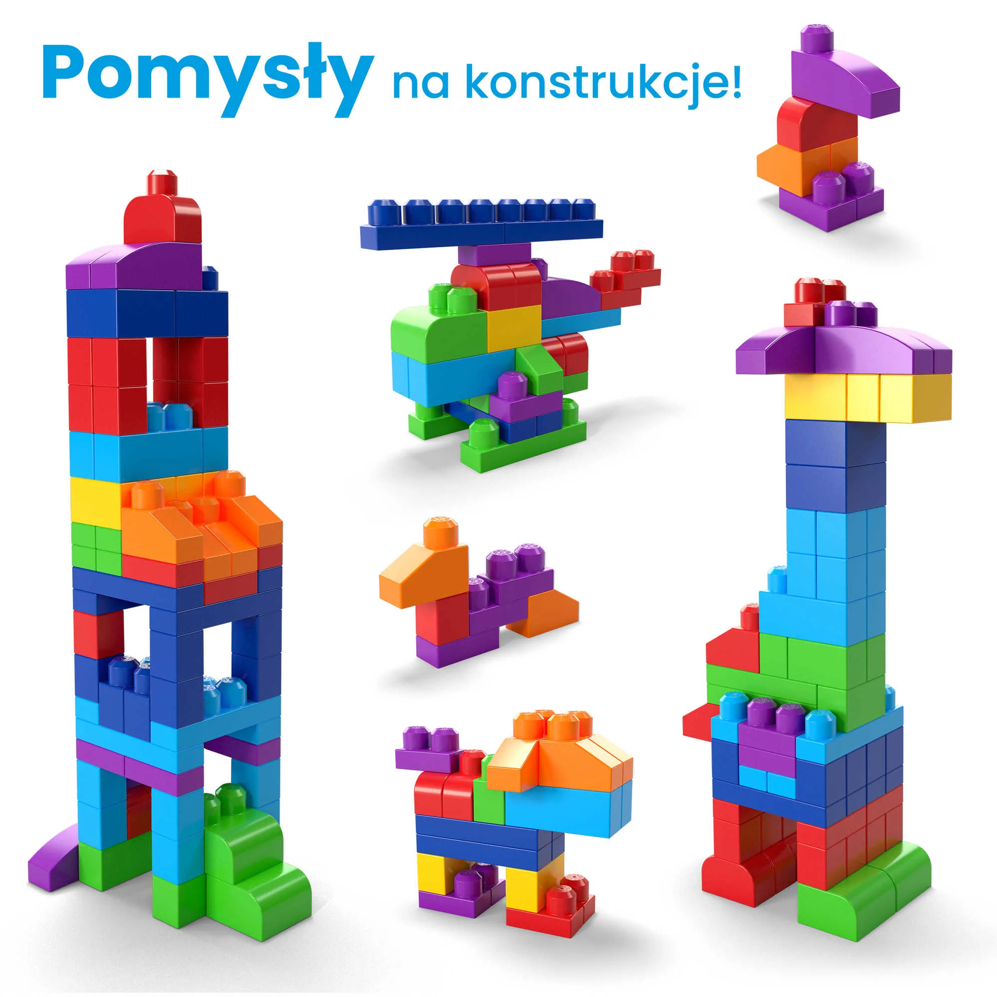 MEGA BLOKS First Builders Klocki 80 elementów Torba niebieska - Image 4