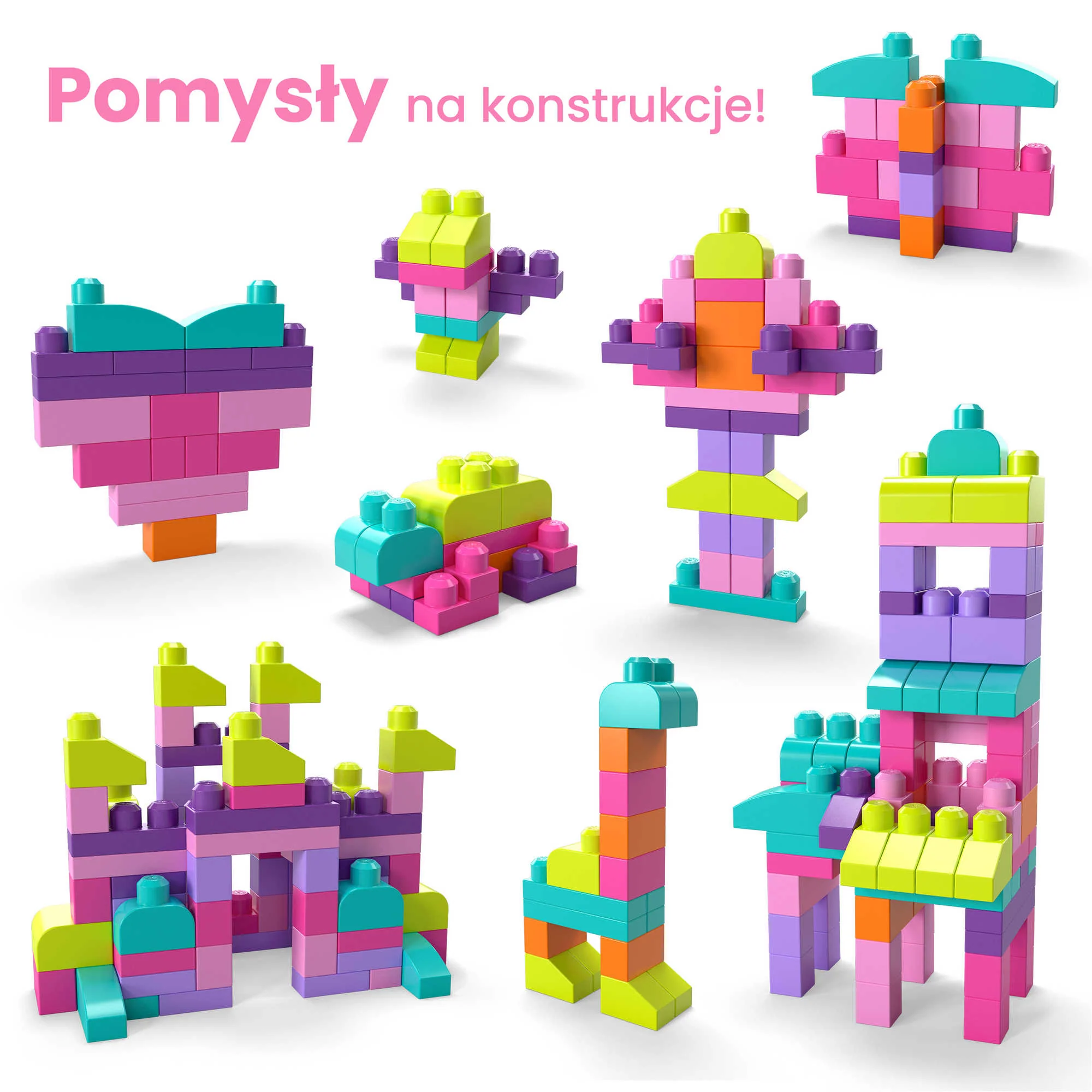 MEGA BLOKS First Builders Klocki 80 elementów Torba różowa - Image 4