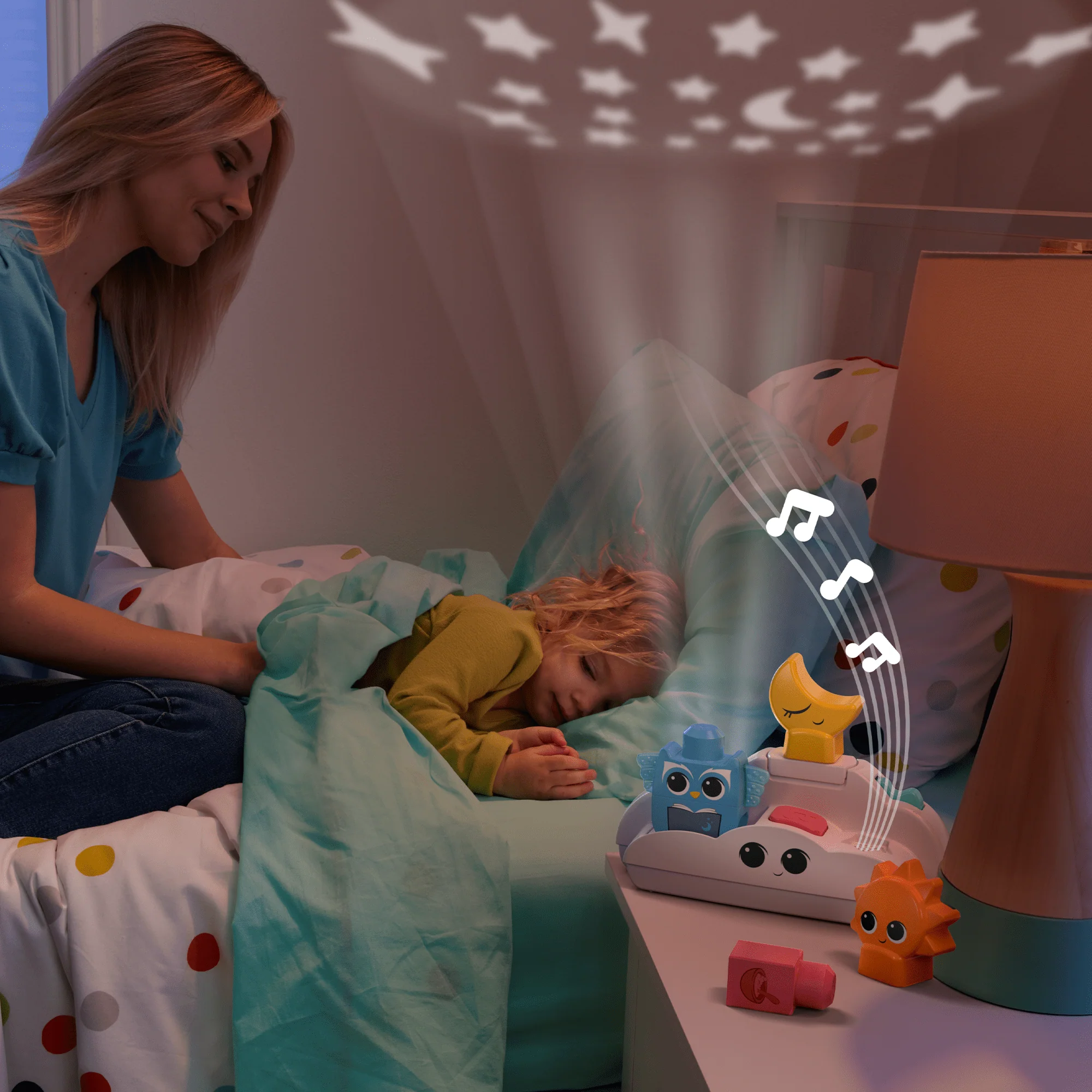 Mega Bloks Fisher-Price Nachtlampje Wakker Worden En Sluimeren Zintuiglijk Blok Speeltje (30 Onderdelen) Voor Peuter - Image 2