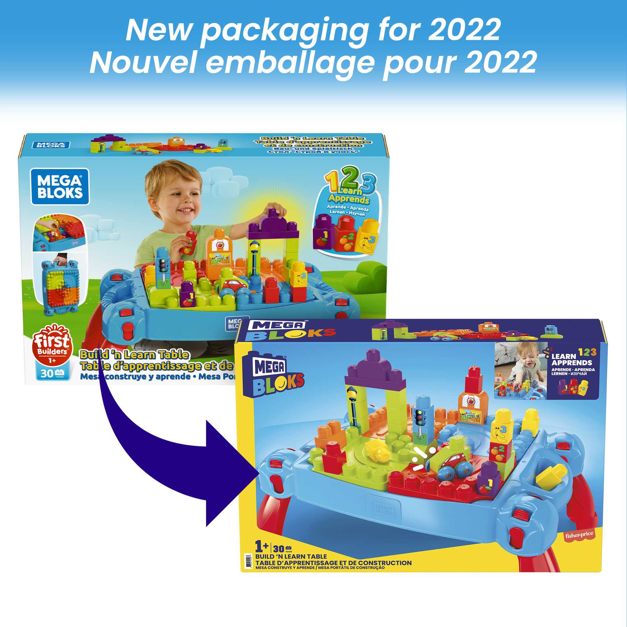 Mega Bloks® Stolik z klockami „Buduj i ucz się“ (Niebieski) - Image 7