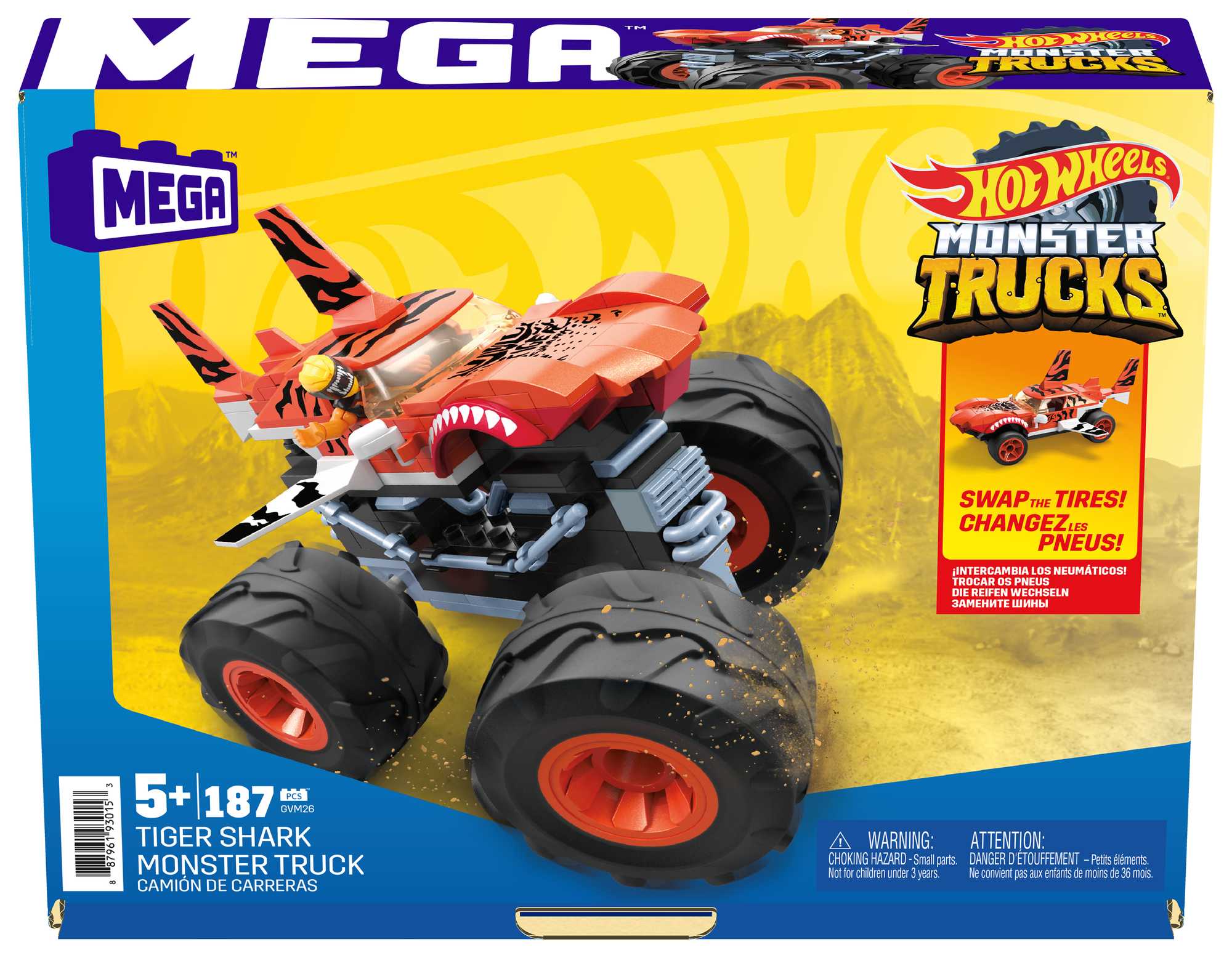 Конструктор Mega Construx Hot Wheels Монстр-трак Тигровая акула - Image 6