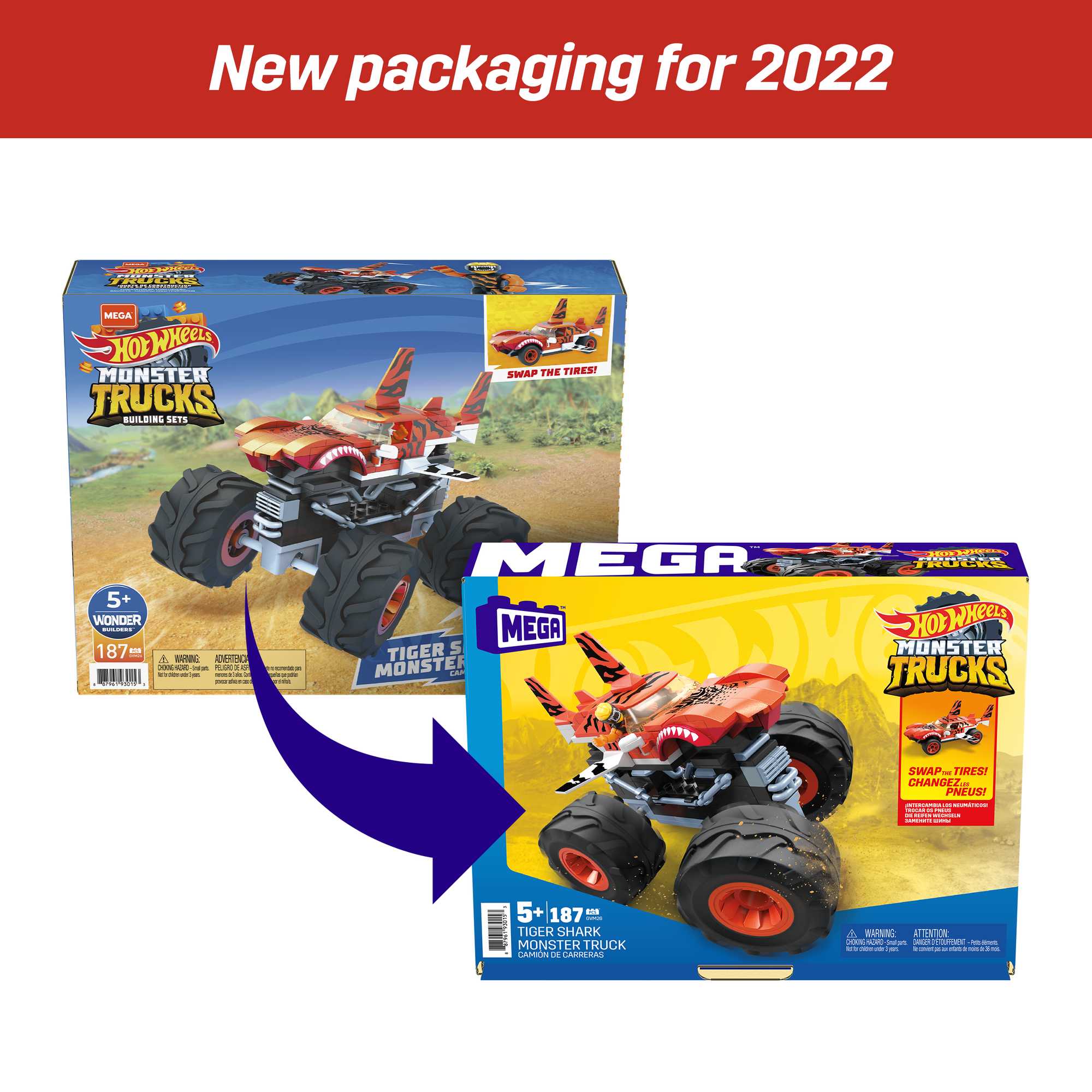 Конструктор Mega Construx Hot Wheels Монстр-трак Тигровая акула - Image 7