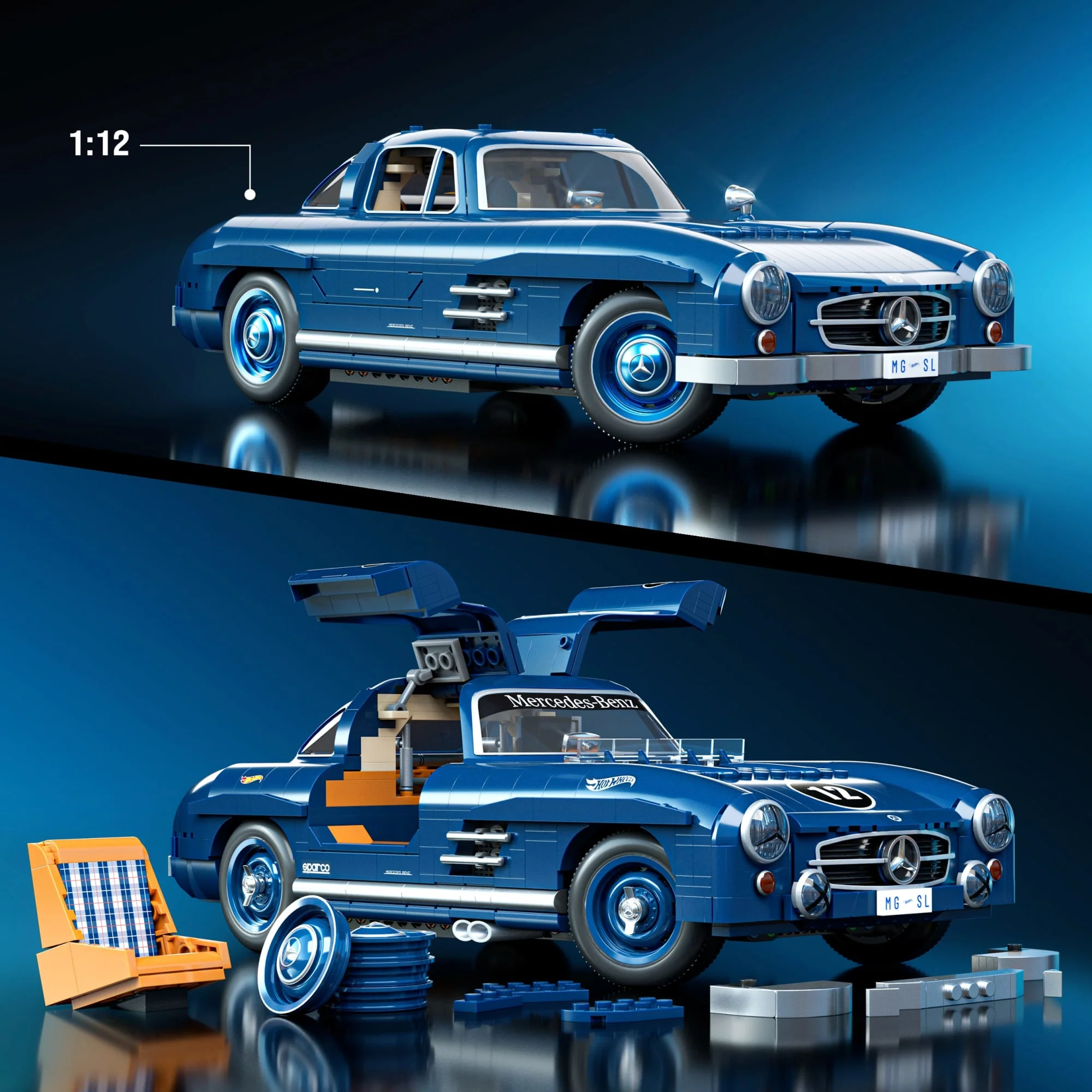 Σετ Κατασκευής
Αγωνιστικού Αυτοκινήτου Mercedes-Benz
300 SL (1.600 Κομμάτια), Για Συλλέκτες - Image 3