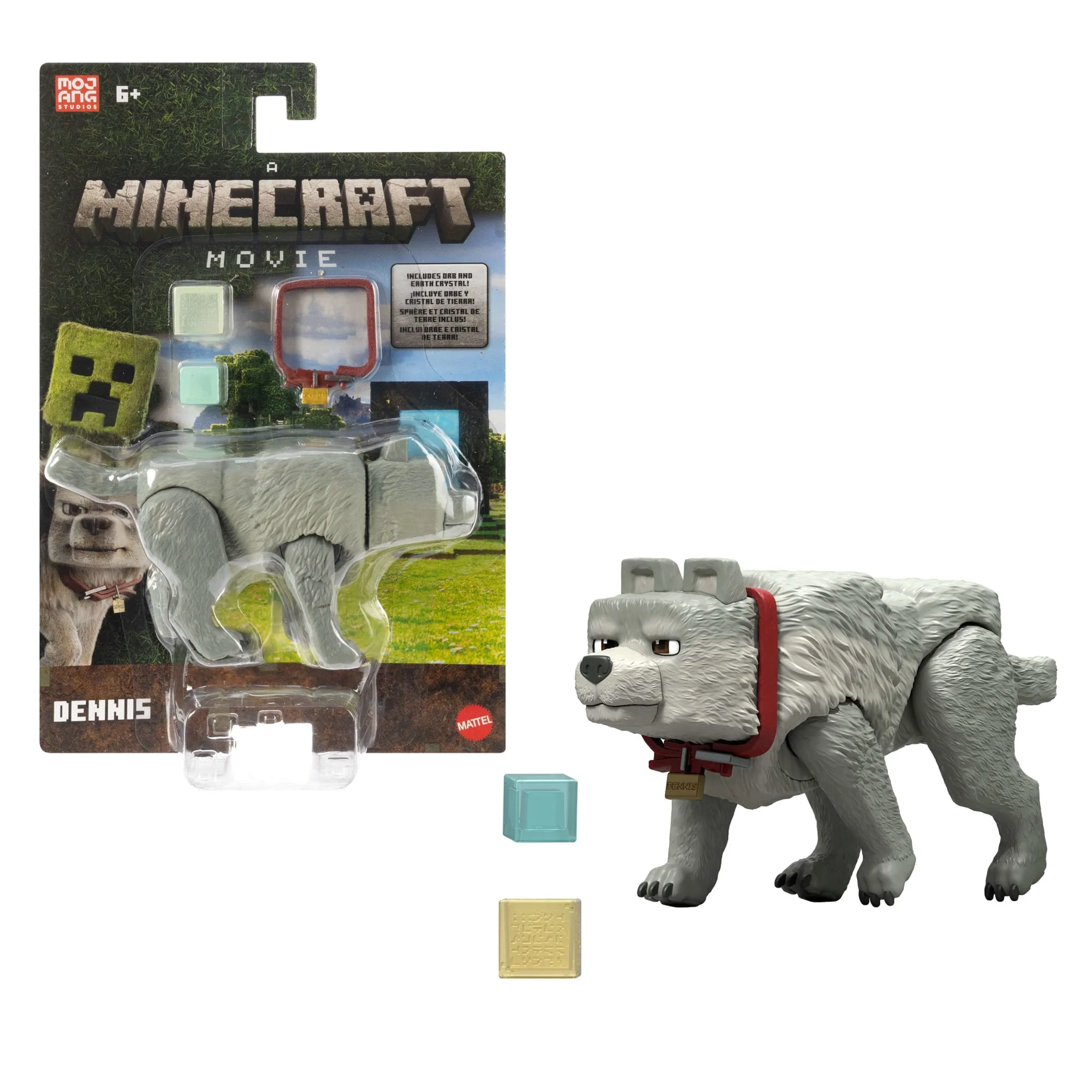 Minecraft Action Figure Di Dennis Il Lupo E Accessori, Set Di Giocattoli Da 8,2 Cm Circa Ispirato A Un Film Minecraft