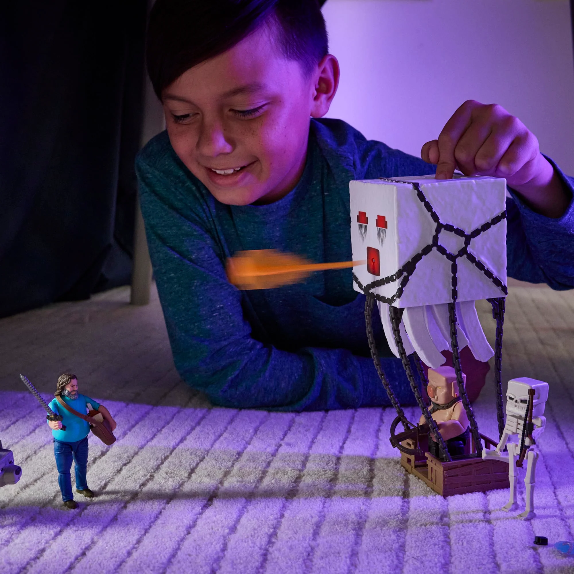 Minecraft Ghast Mit Feuerattacke Actionfigur-Set Mit Lichteffekten, Geräuschen Und Mehr, Vom Film Inspiriert - Image 2